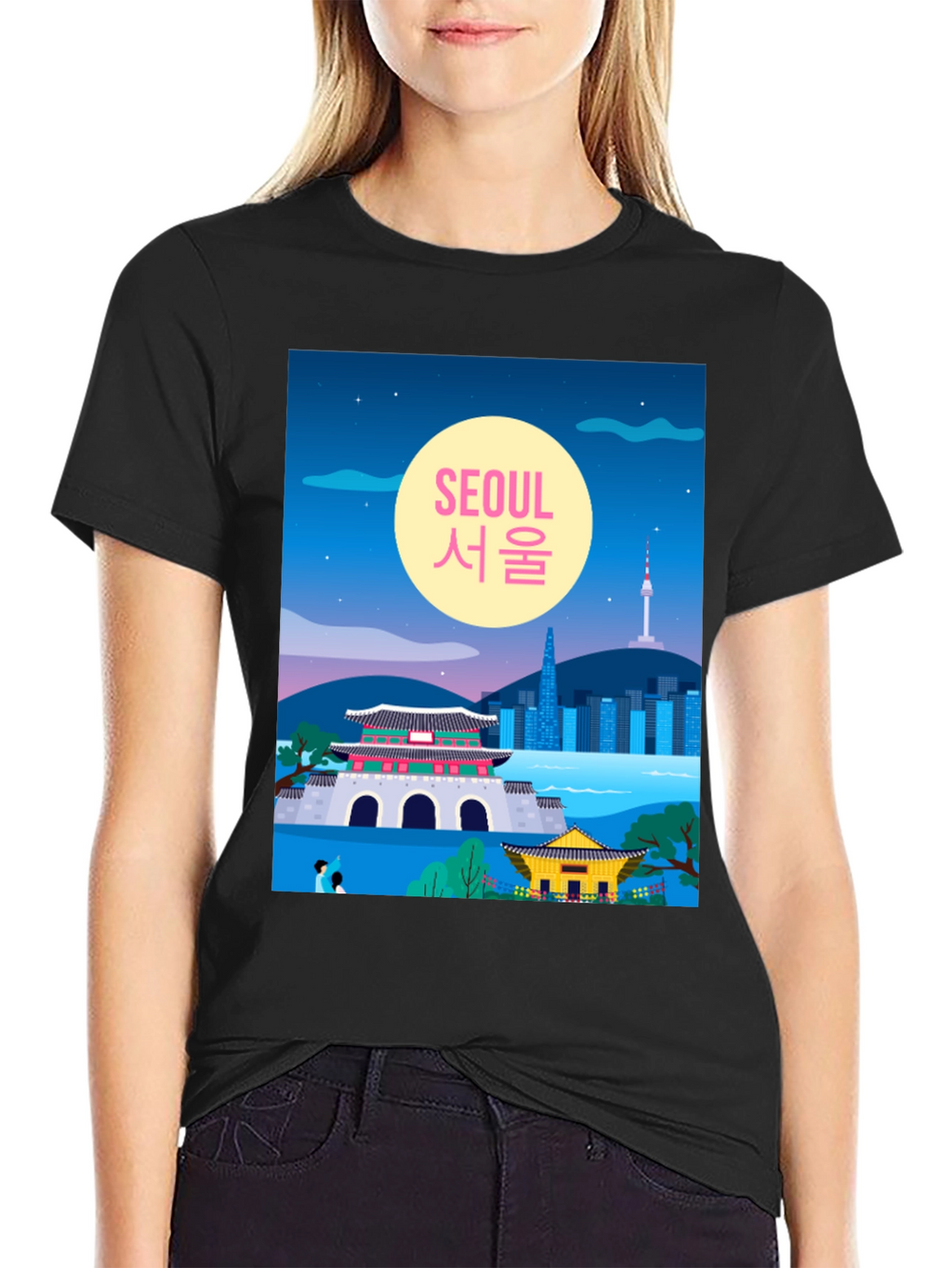 Seoul Illustration Graphic T-Shirt