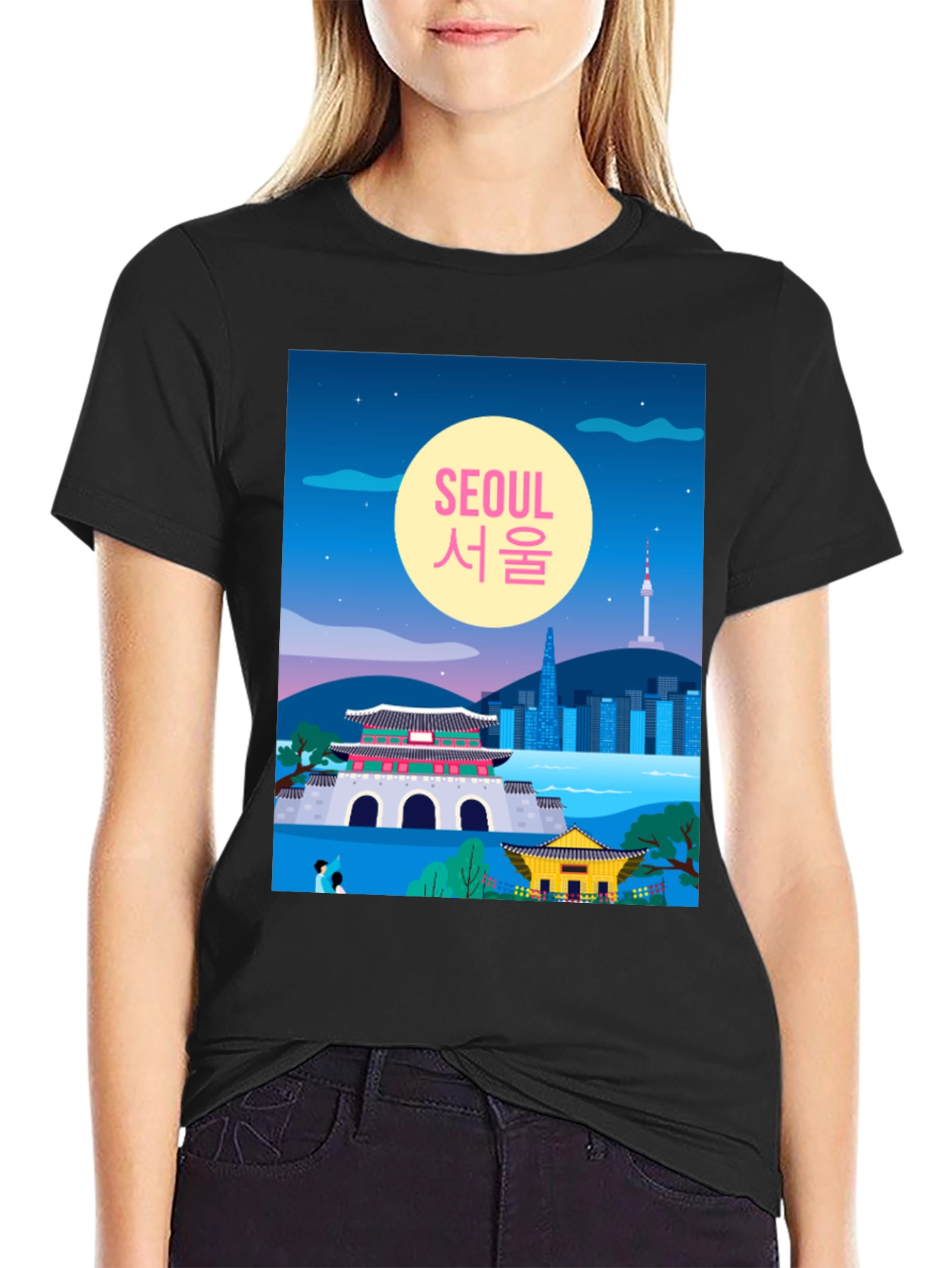 Seoul Illustration Graphic T-Shirt