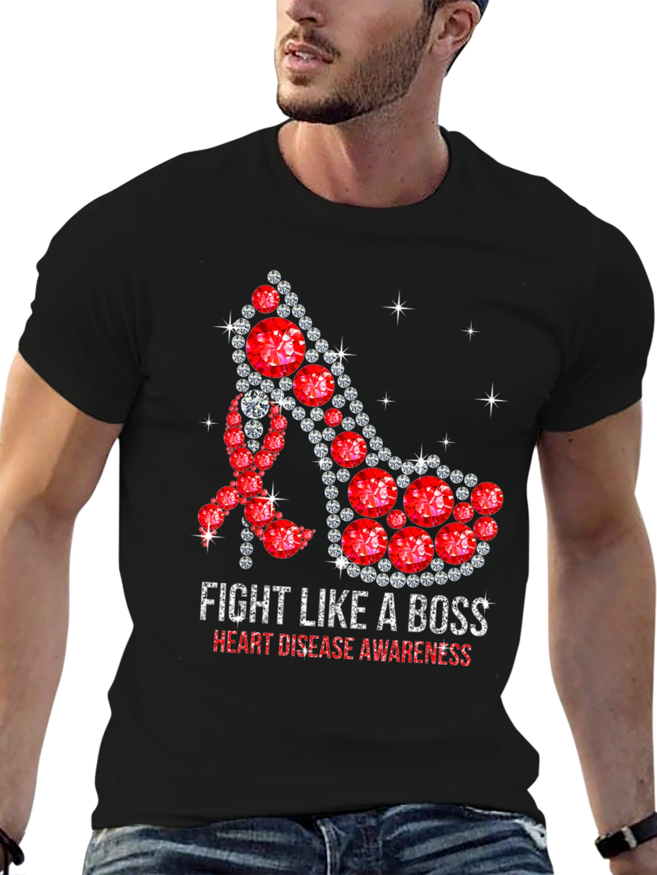 Fight Like a Boss Heart Disease Awareness T-Shirt