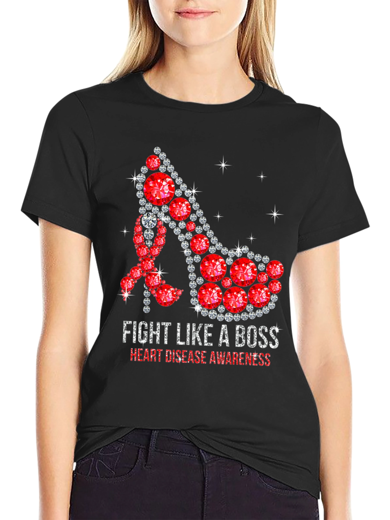 Fight Like a Boss Heart Disease Awareness T-Shirt