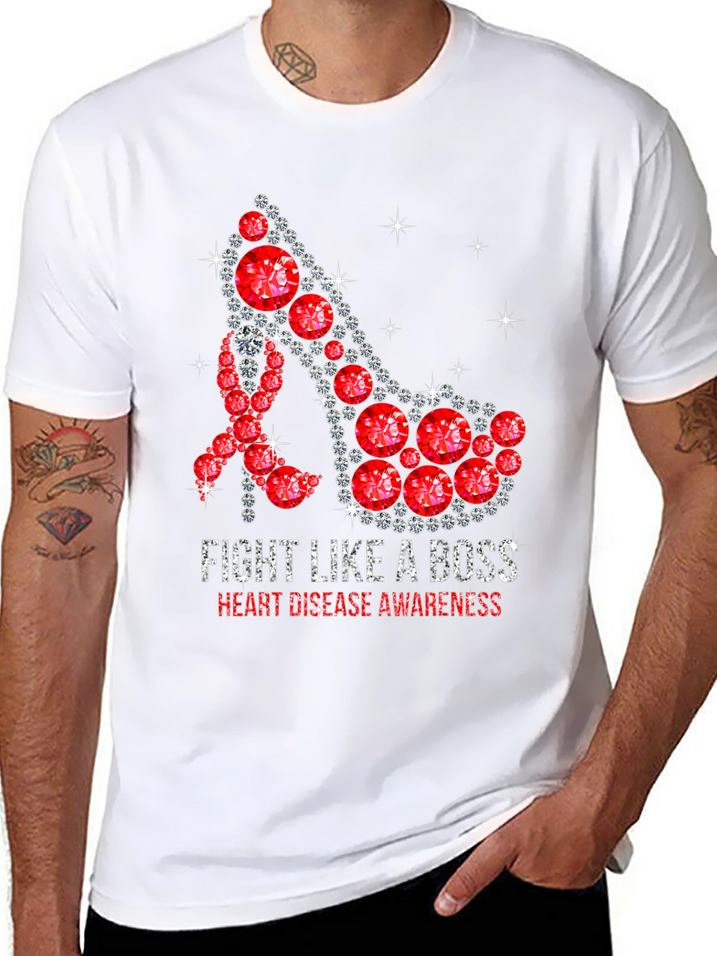 Fight Like a Boss Heart Disease Awareness T-Shirt