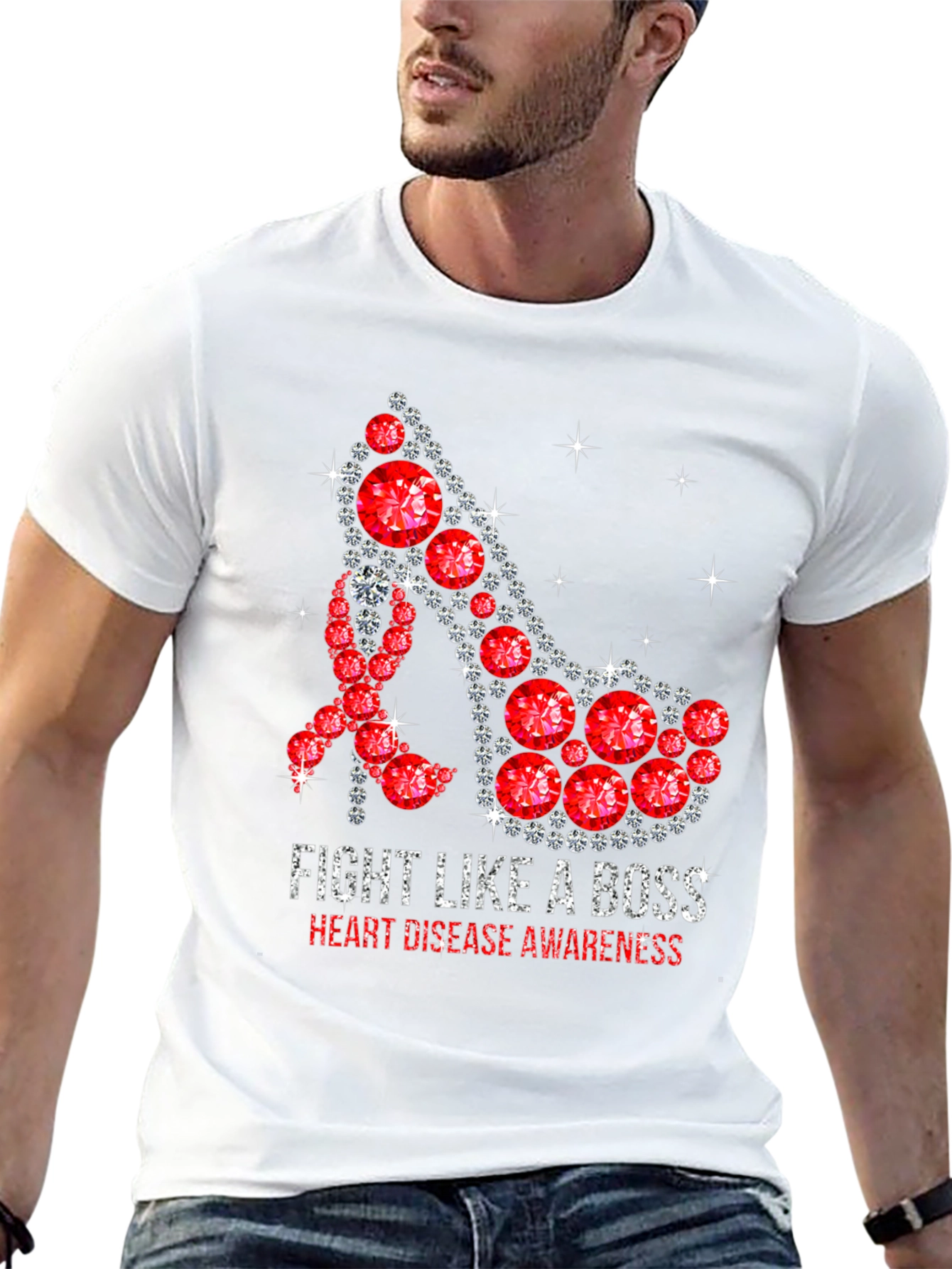Fight Like a Boss Heart Disease Awareness T-Shirt