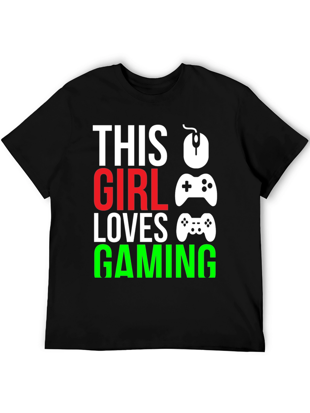 This Girl Loves Gaming Black T-Shirt
