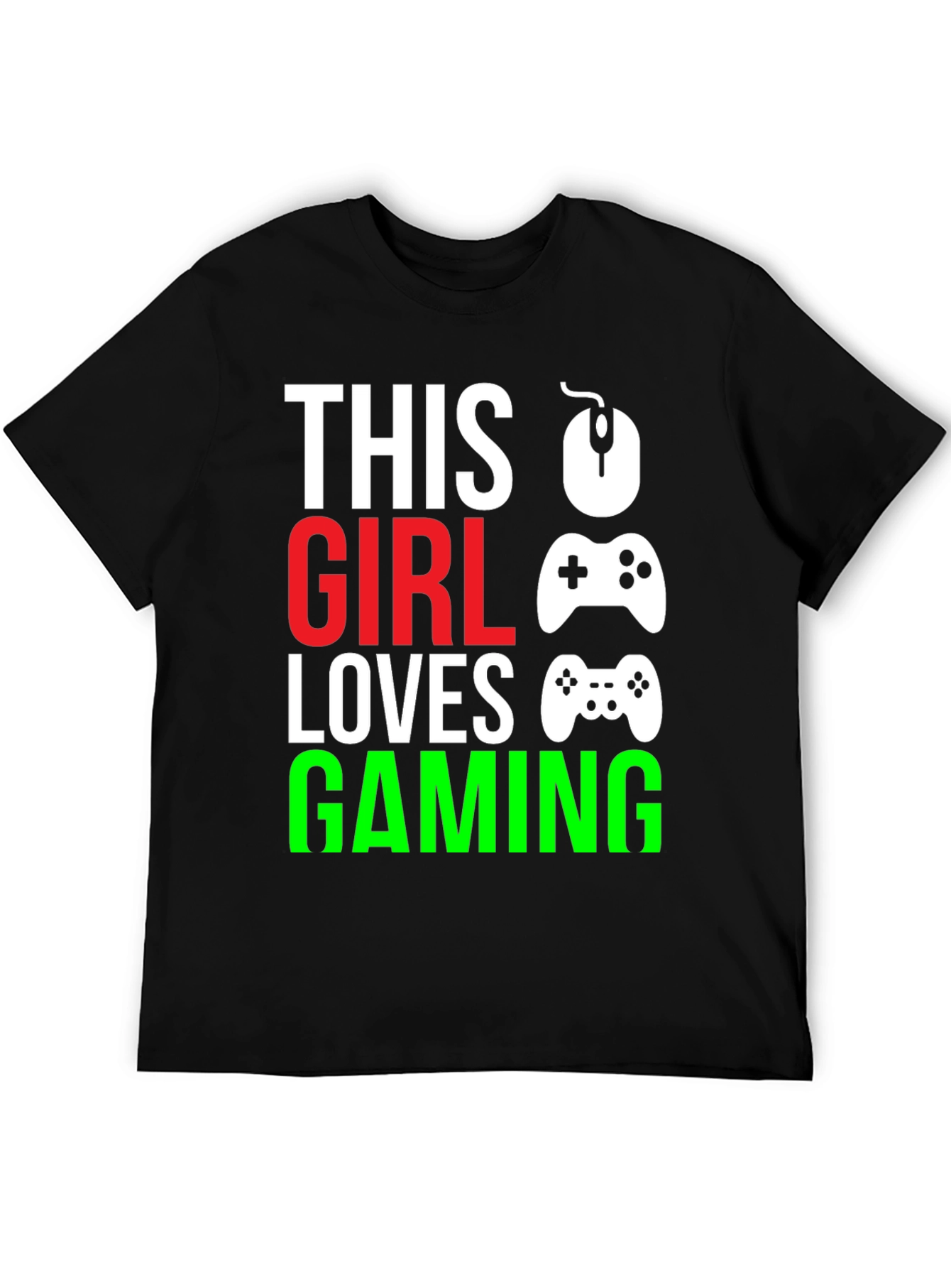 This Girl Loves Gaming Black T-Shirt