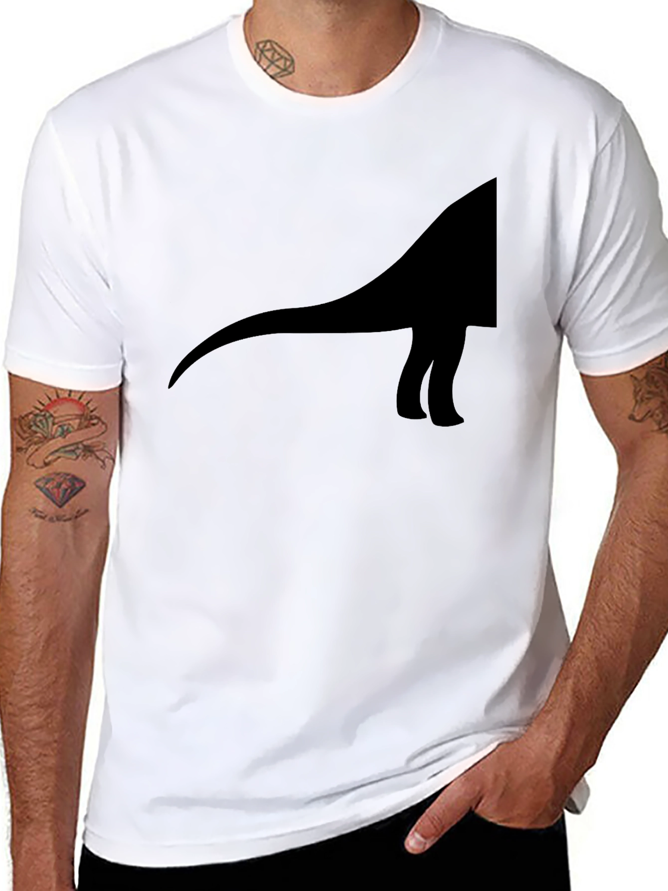 Dinosaur Silhouette Black T-Shirt