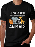 Just a Boy Who Loves Animals Graphic Tee