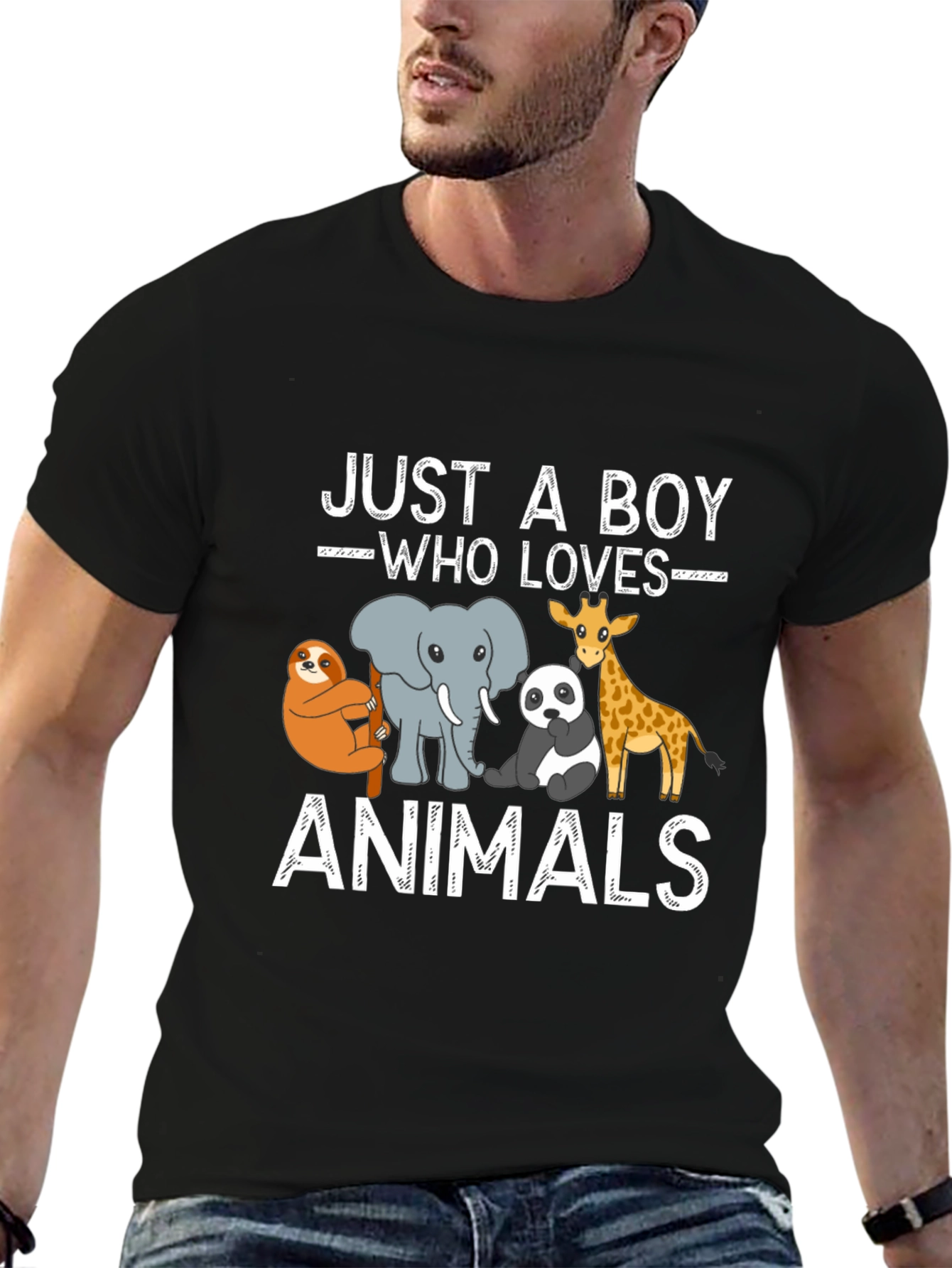 Just a Boy Who Loves Animals Graphic Tee
