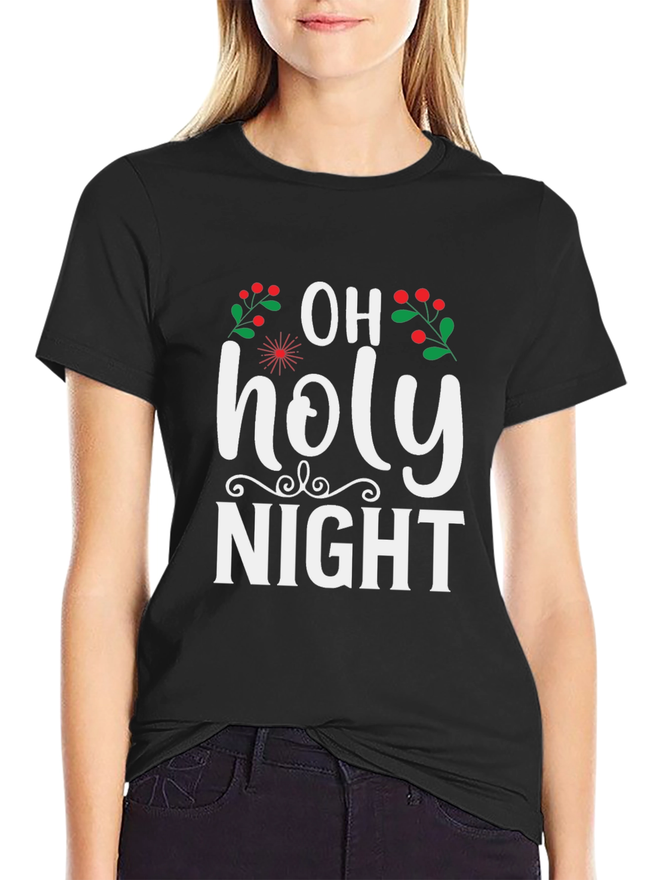 Oh Holy Night Christmas Holiday Graphic Tee