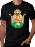 Wildlife Graphic Tee - Bold Animal Print Black T-Shirt