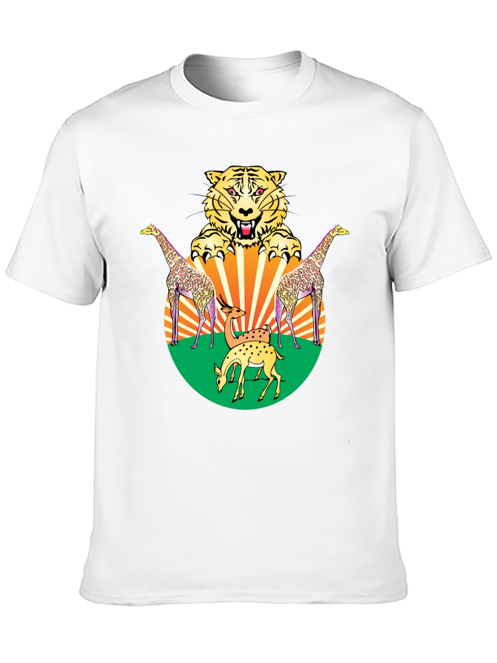 Wildlife Graphic Tee - Bold Animal Print Black T-Shirt