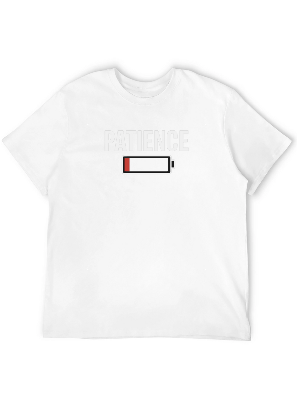 Patience Low Battery Graphic Tee - Funny Sarcastic T-Shirt