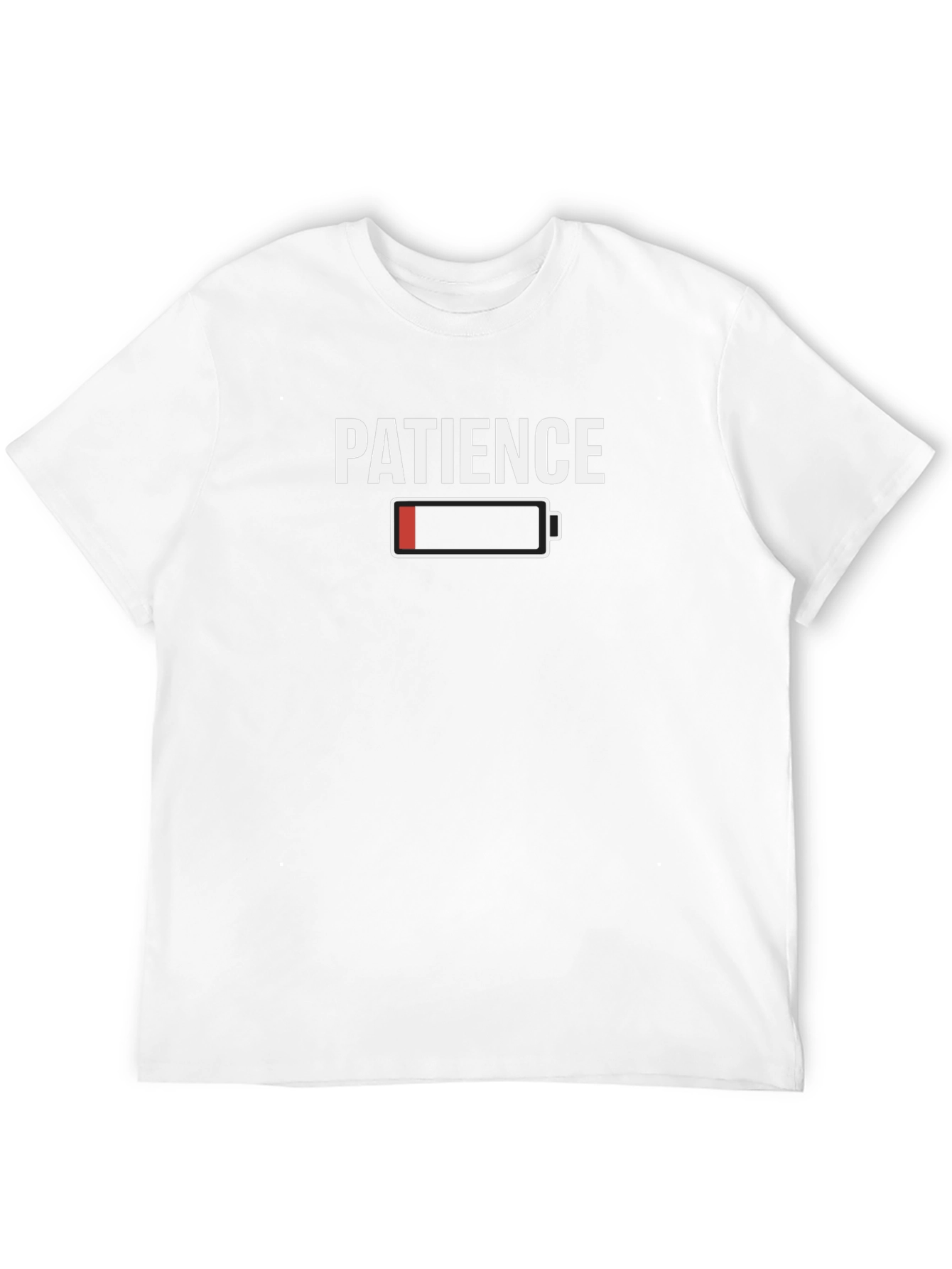 Patience Low Battery Graphic Tee - Funny Sarcastic T-Shirt