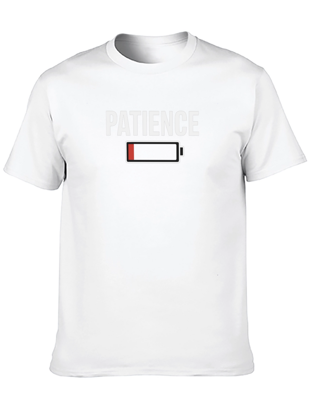 Patience Low Battery Graphic Tee - Funny Sarcastic T-Shirt