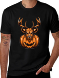 Deer Pumpkin Halloween Graphic Tee