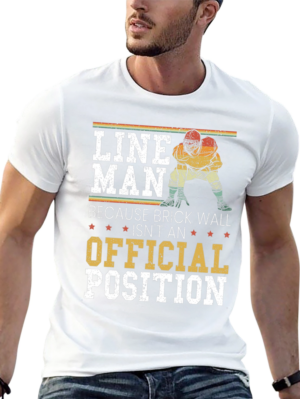 Lineman Football Player Graphic T-Shirt