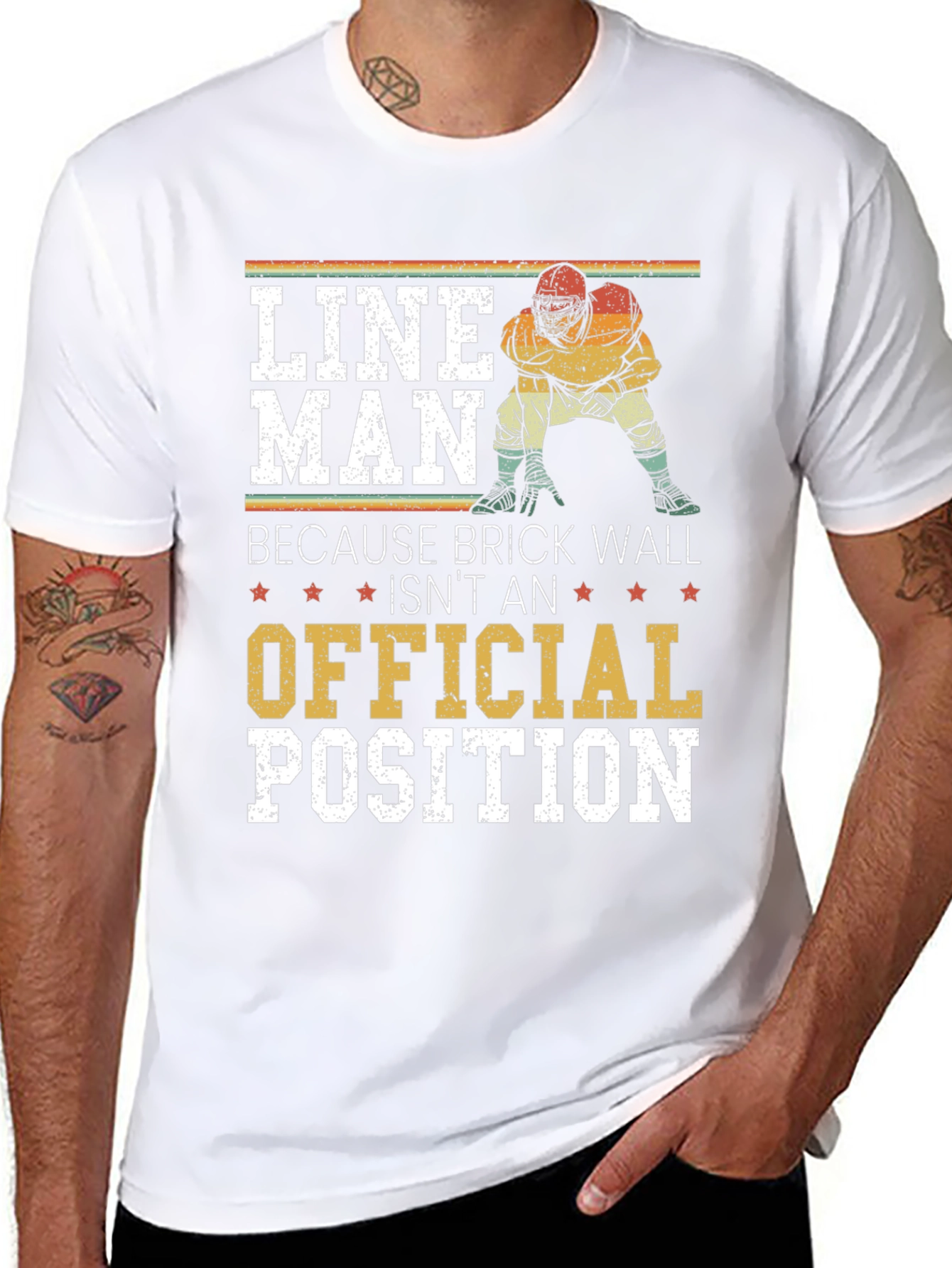 Lineman Football Player Graphic T-Shirt