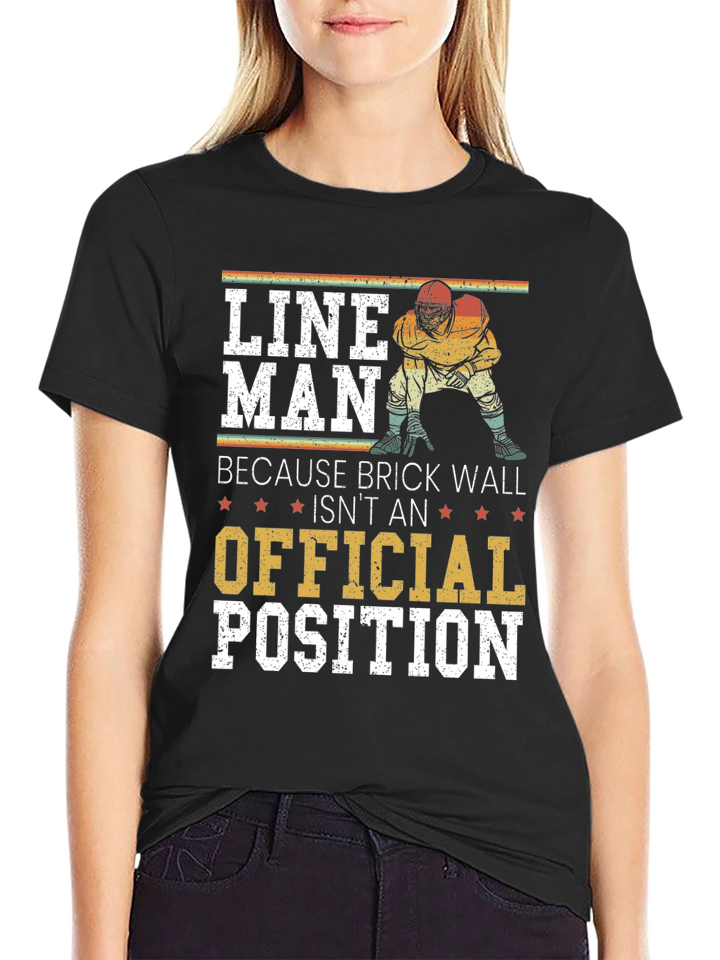 Lineman Football Player Graphic T-Shirt