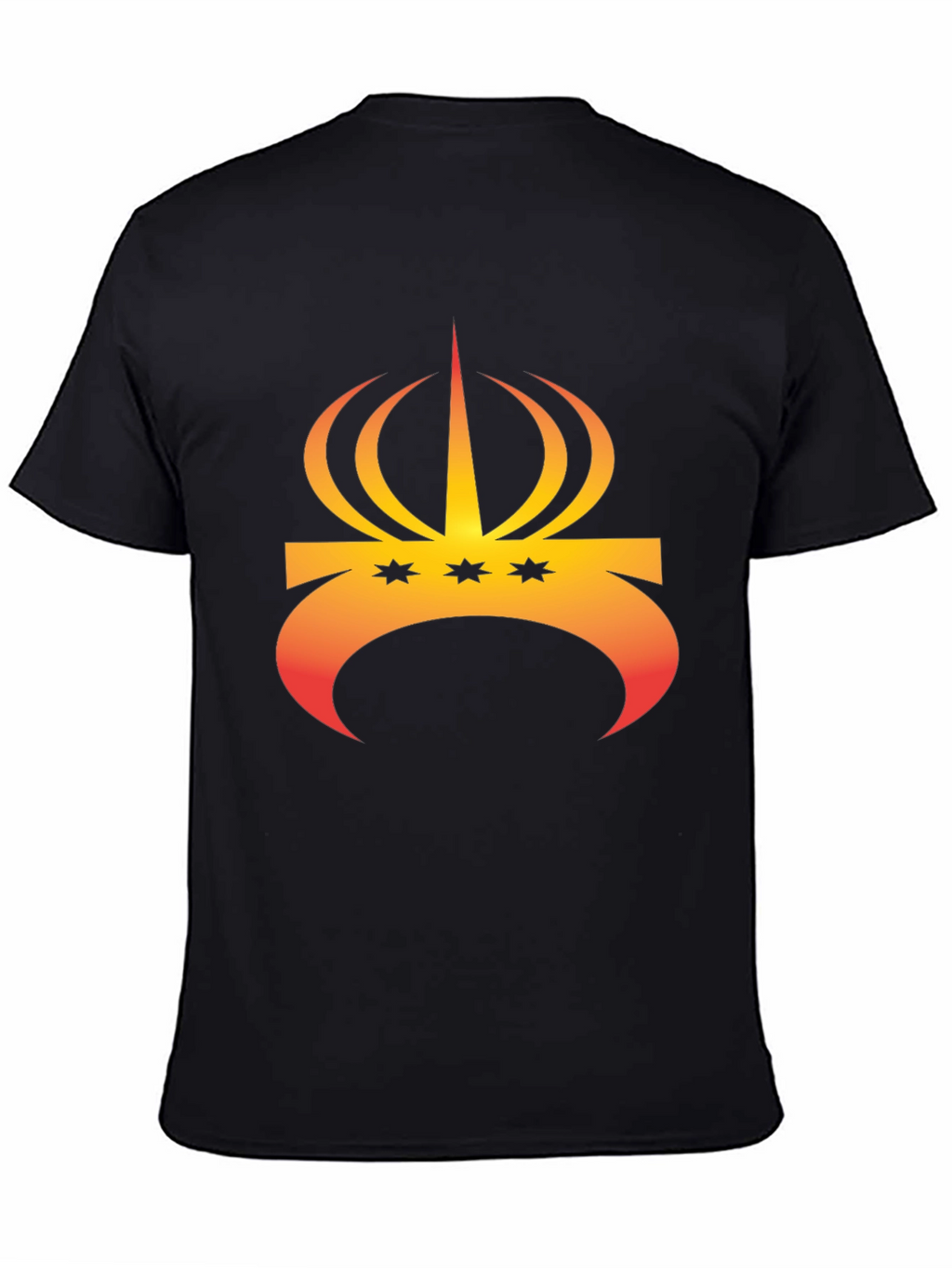 Crown and Stars Graphic Tee - Trendy Black T-Shirt