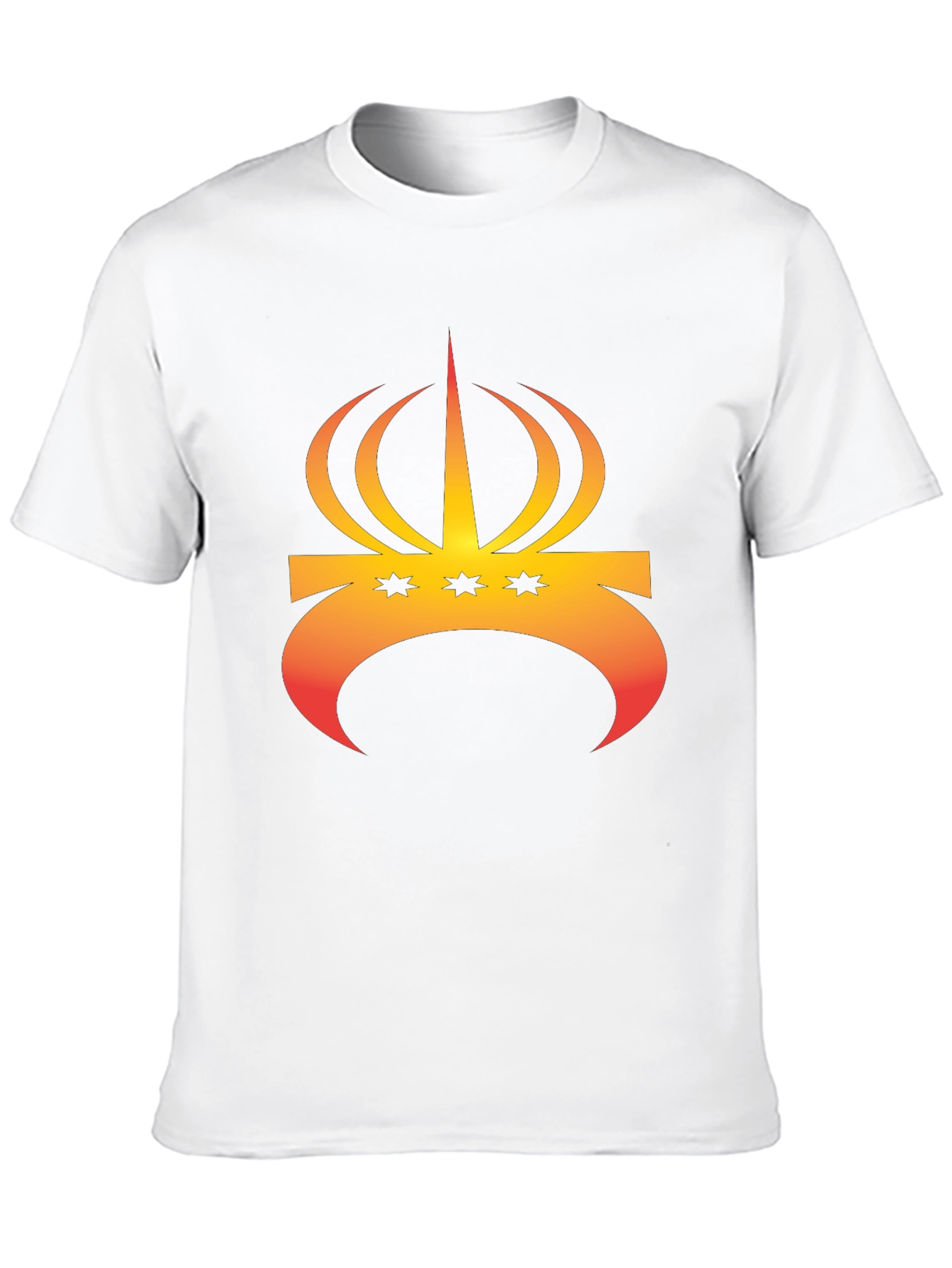 Crown and Stars Graphic Tee - Trendy Black T-Shirt