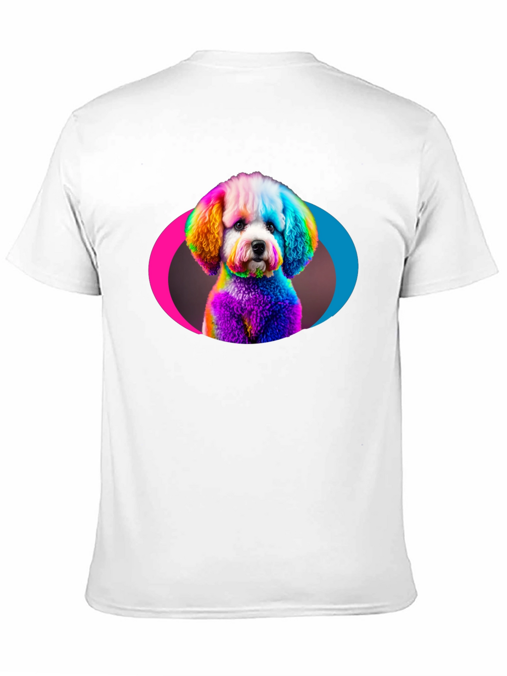 Rainbow Poodle Graphic Black T-Shirt