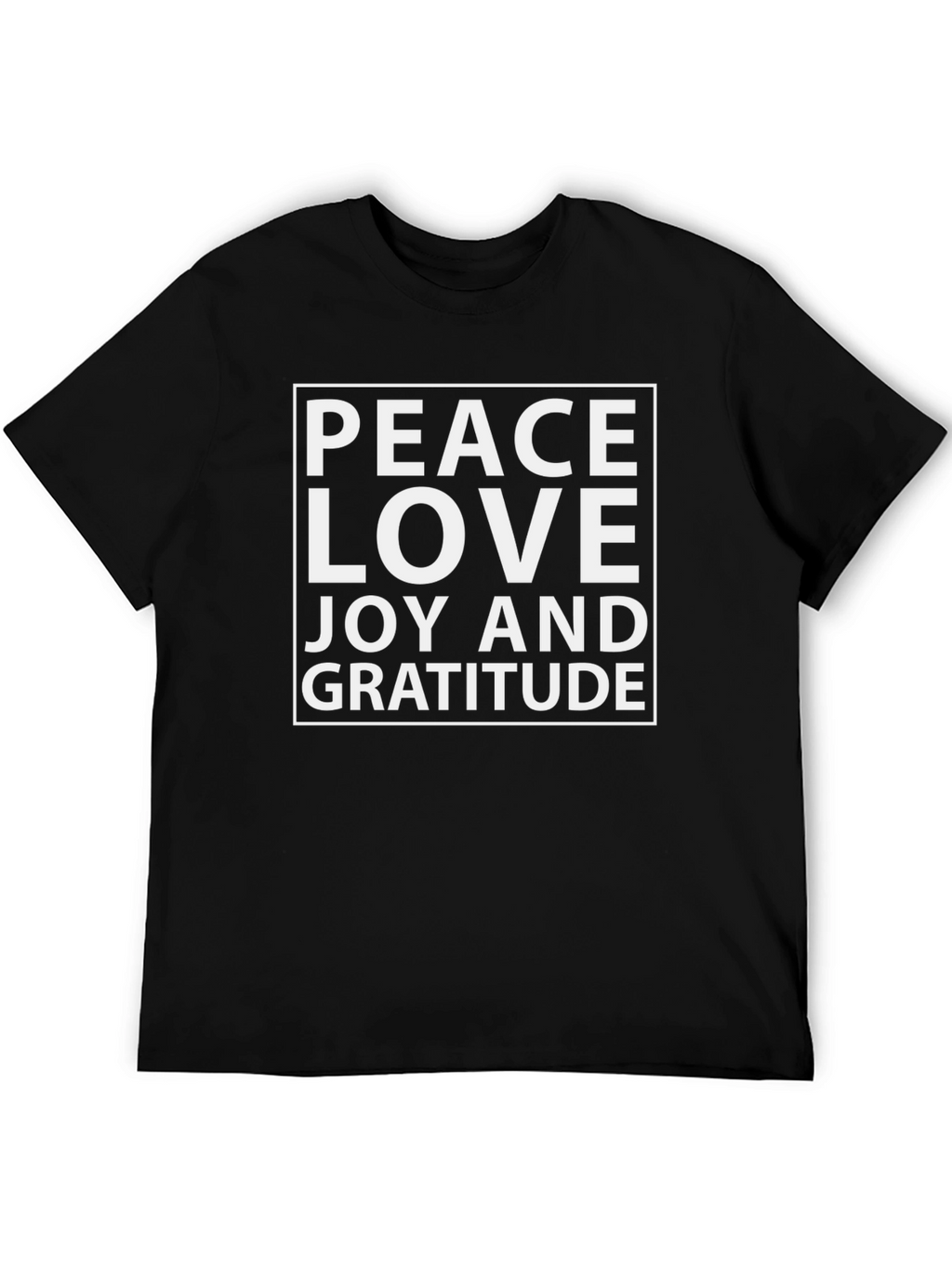 Peace Love Joy Gratitude Black T-Shirt