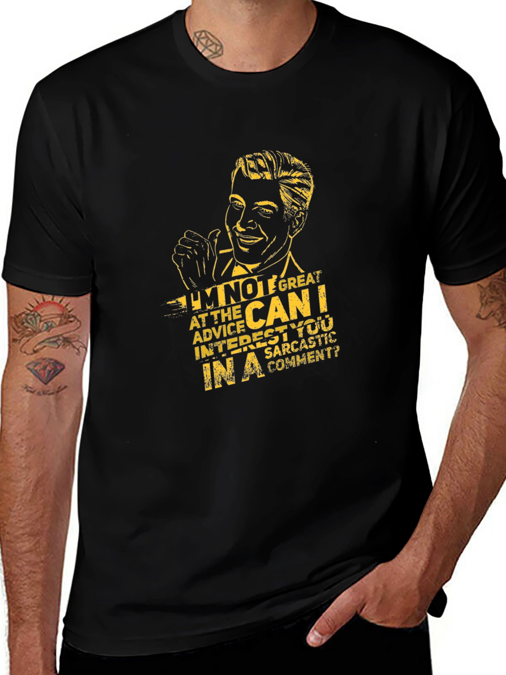 Sarcastic Humor Graphic Tee - Black