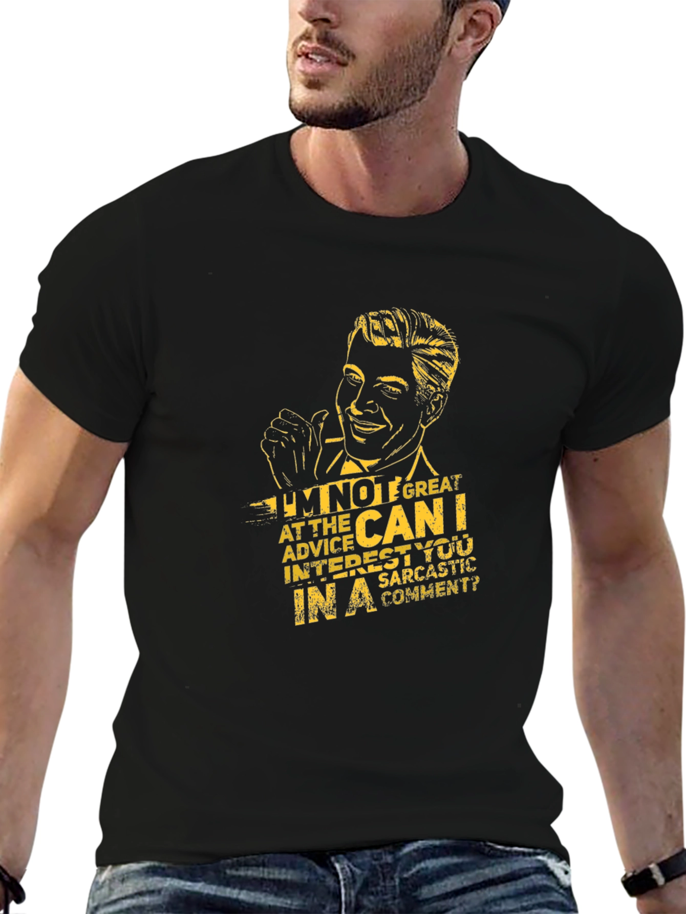 Sarcastic Humor Graphic Tee - Black