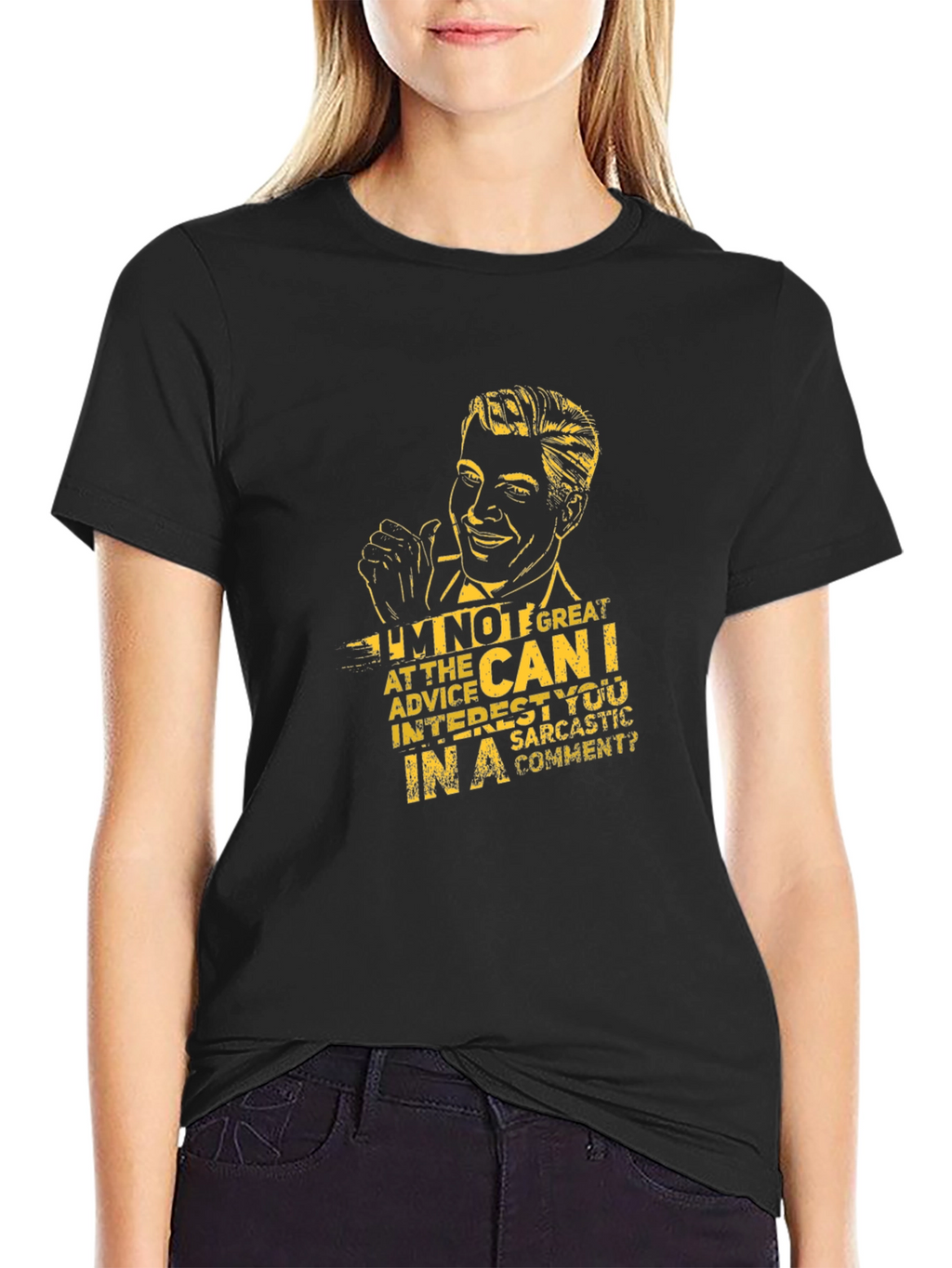 Sarcastic Humor Graphic Tee - Black