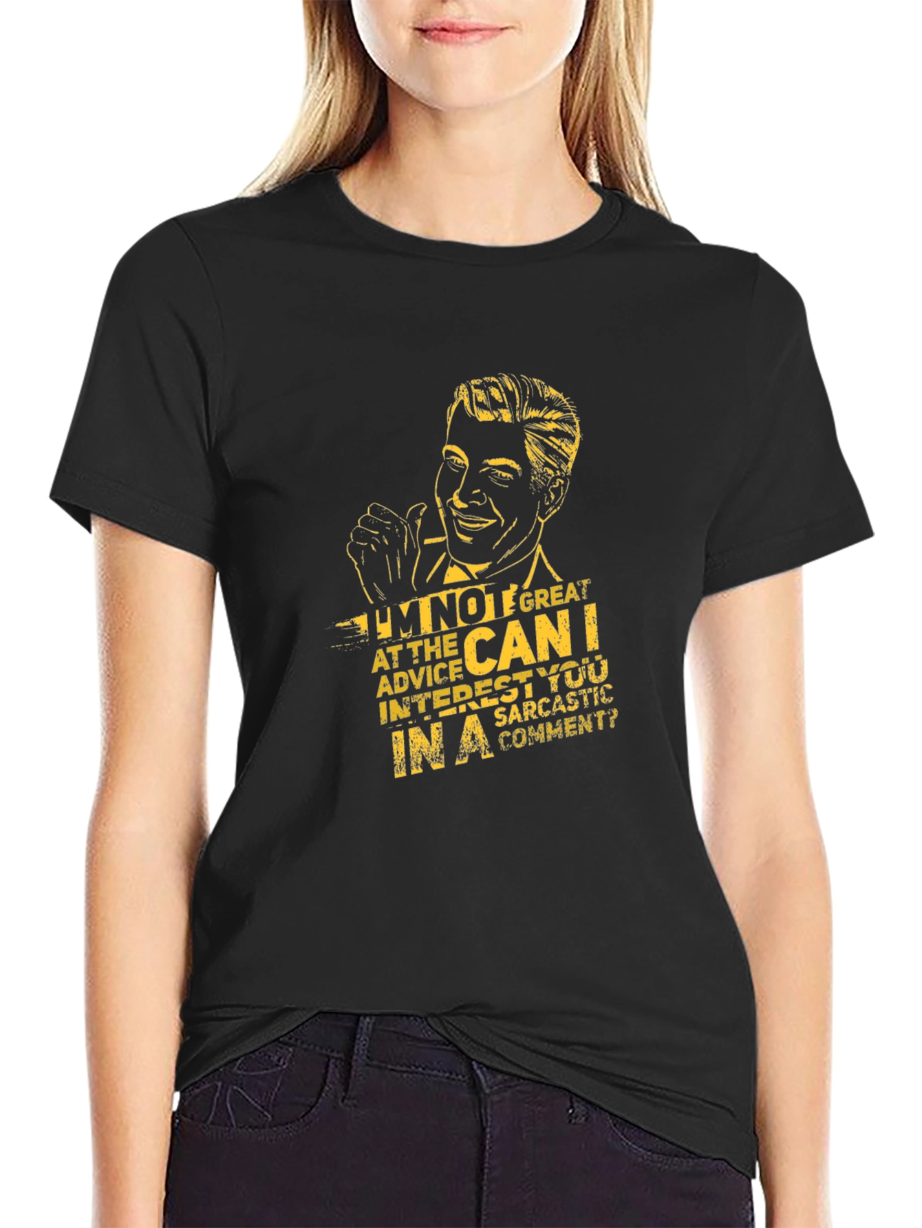 Sarcastic Humor Graphic Tee - Black