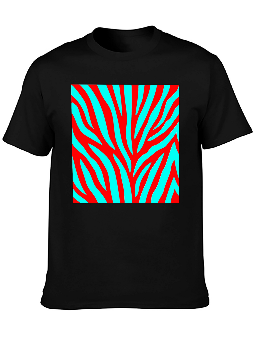 Bold Zebra Stripe Graphic Tee - Black Cotton Blend