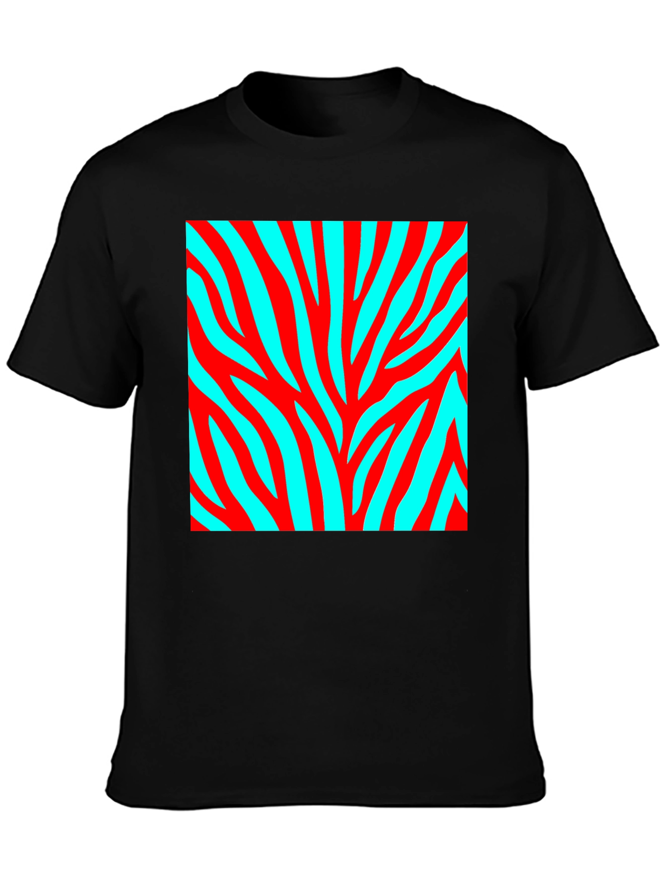 Bold Zebra Stripe Graphic Tee - Black Cotton Blend