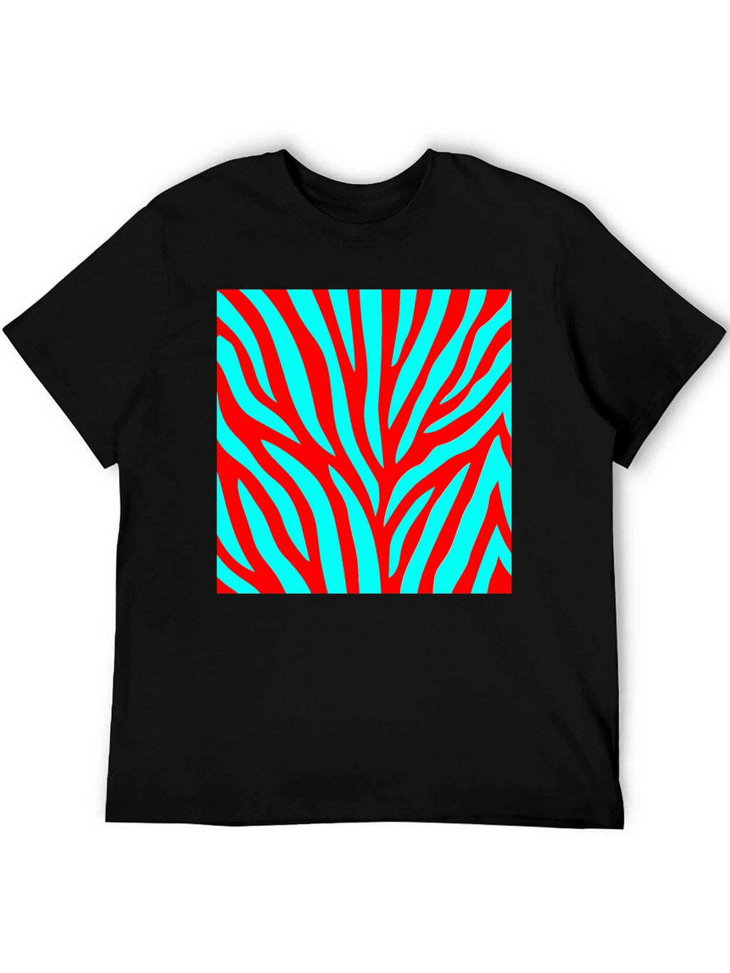 Bold Zebra Stripe Graphic Tee - Black Cotton Blend