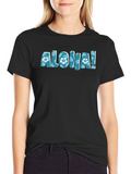 Aloha Floral Graphic Black T-Shirt