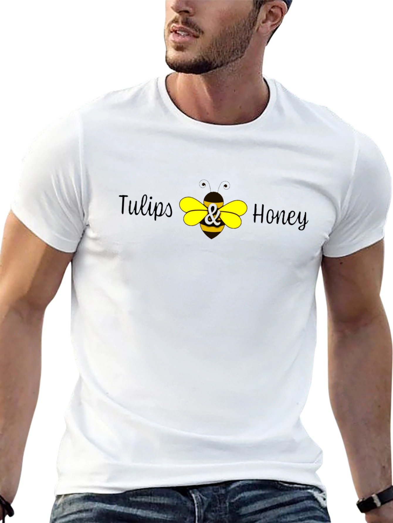 Tulips & Honey Bee Graphic T-Shirt