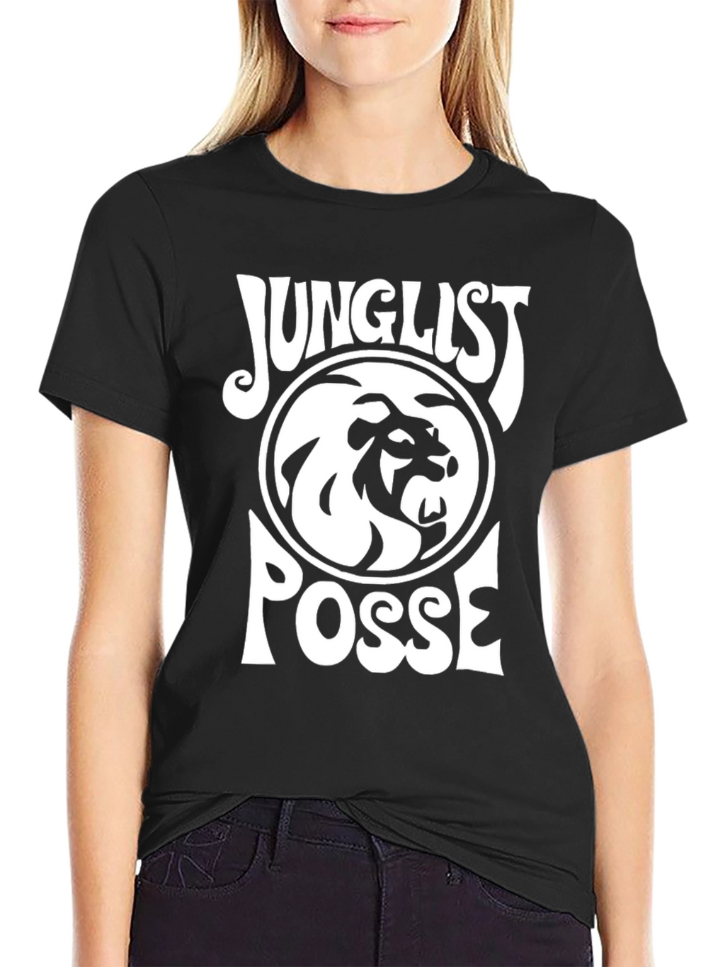 Junglist Posse Black T-Shirt Lion Design