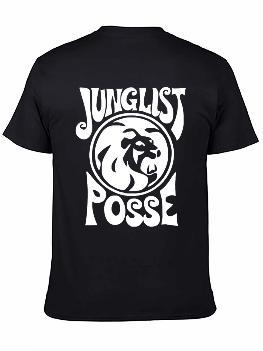 Junglist Posse Black T-Shirt Lion Design
