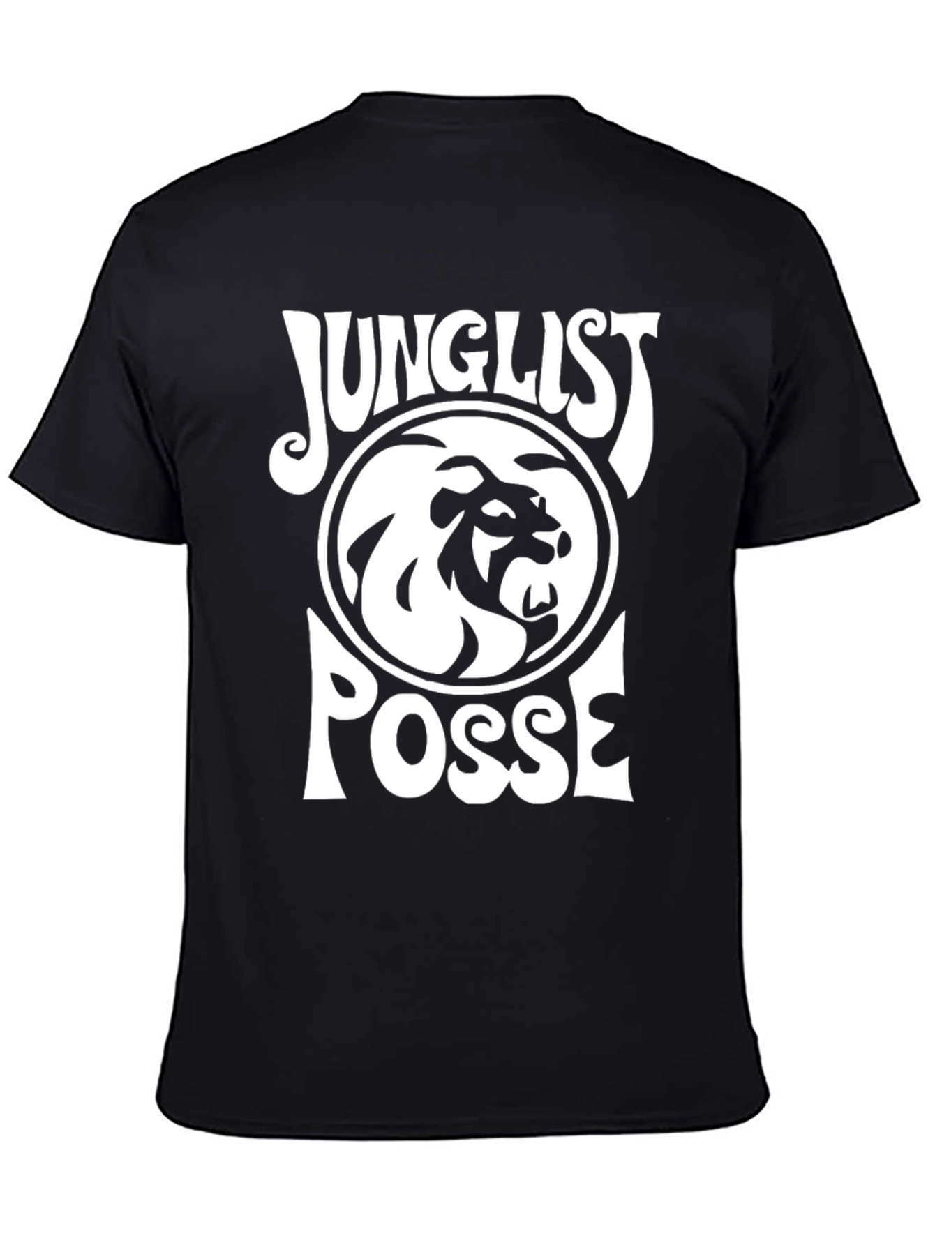 Junglist Posse Black T-Shirt Lion Design