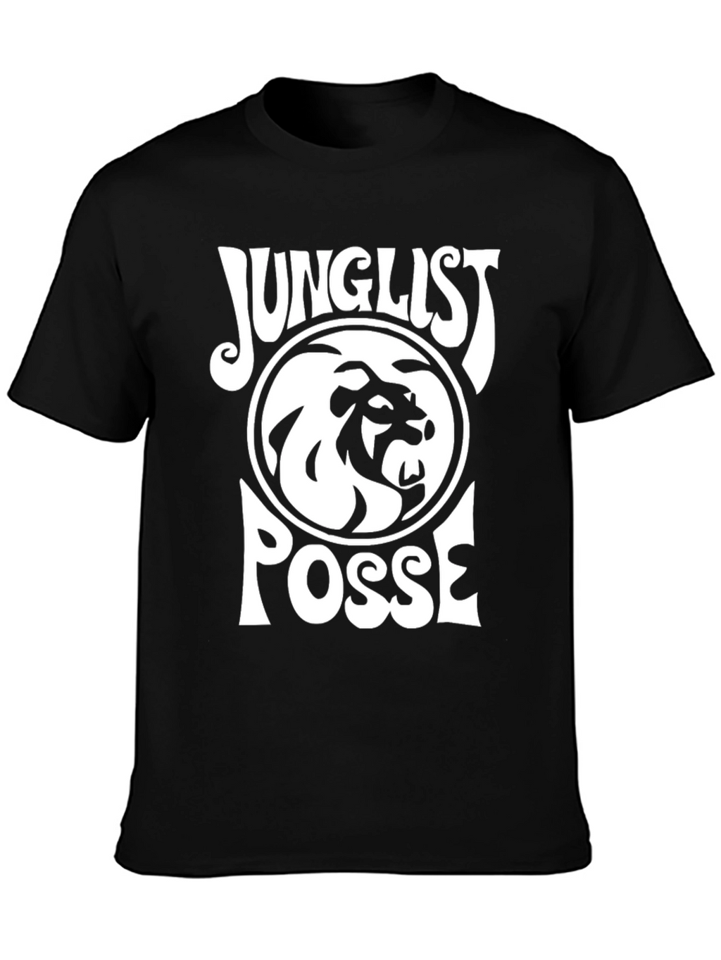 Junglist Posse Black T-Shirt Lion Design