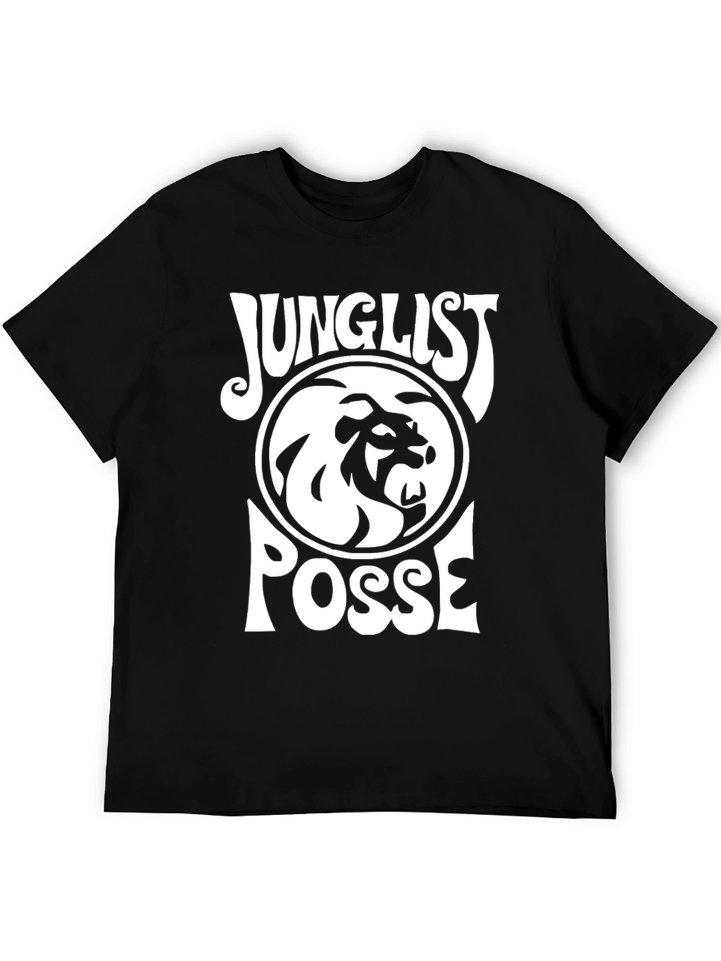 Junglist Posse Black T-Shirt Lion Design