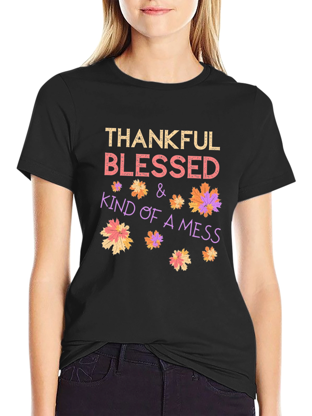 Thankful Blessed Kind of a Mess Graphic Tee