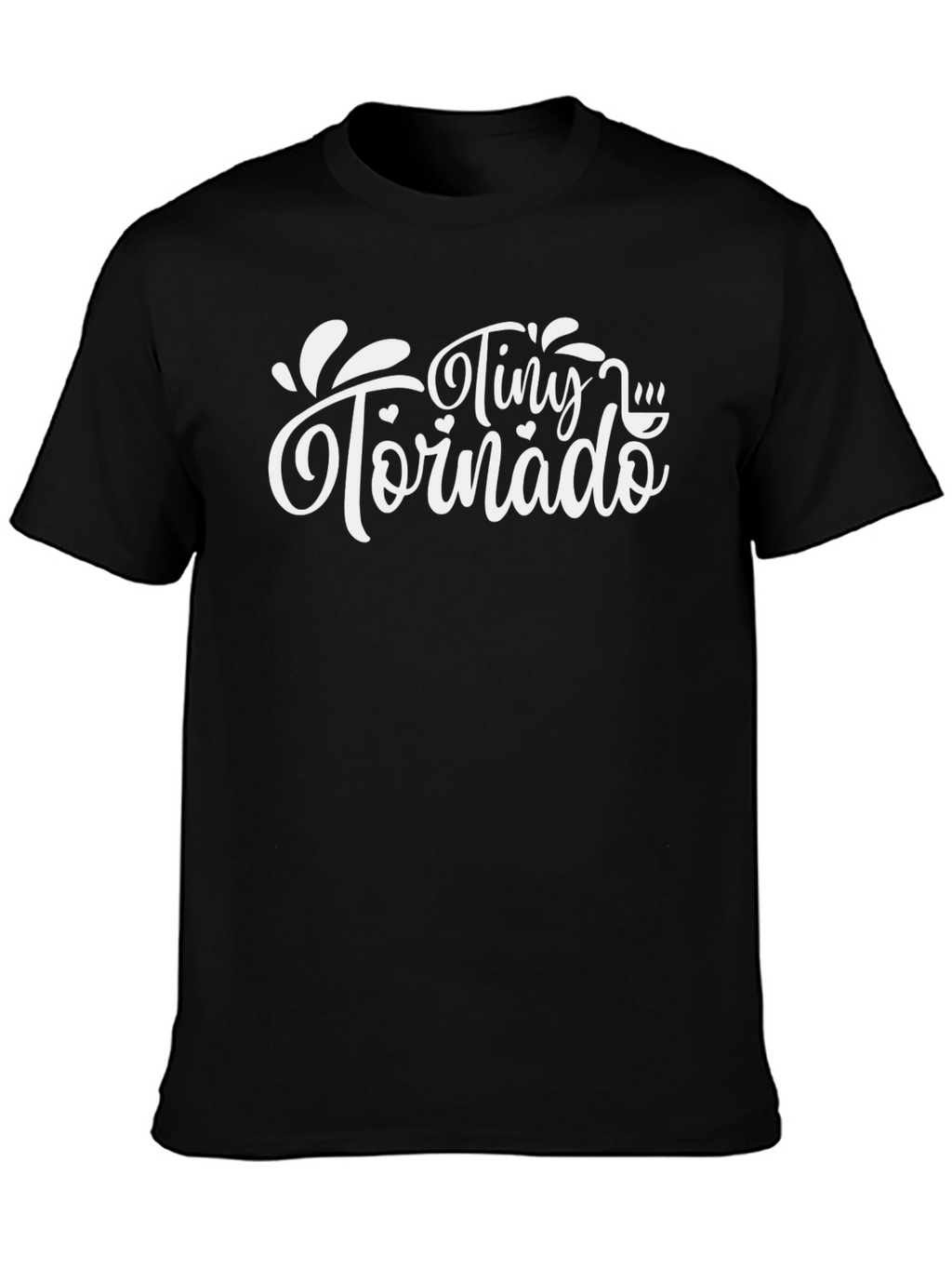 Tiny Tornado Black Cotton Graphic T-Shirt