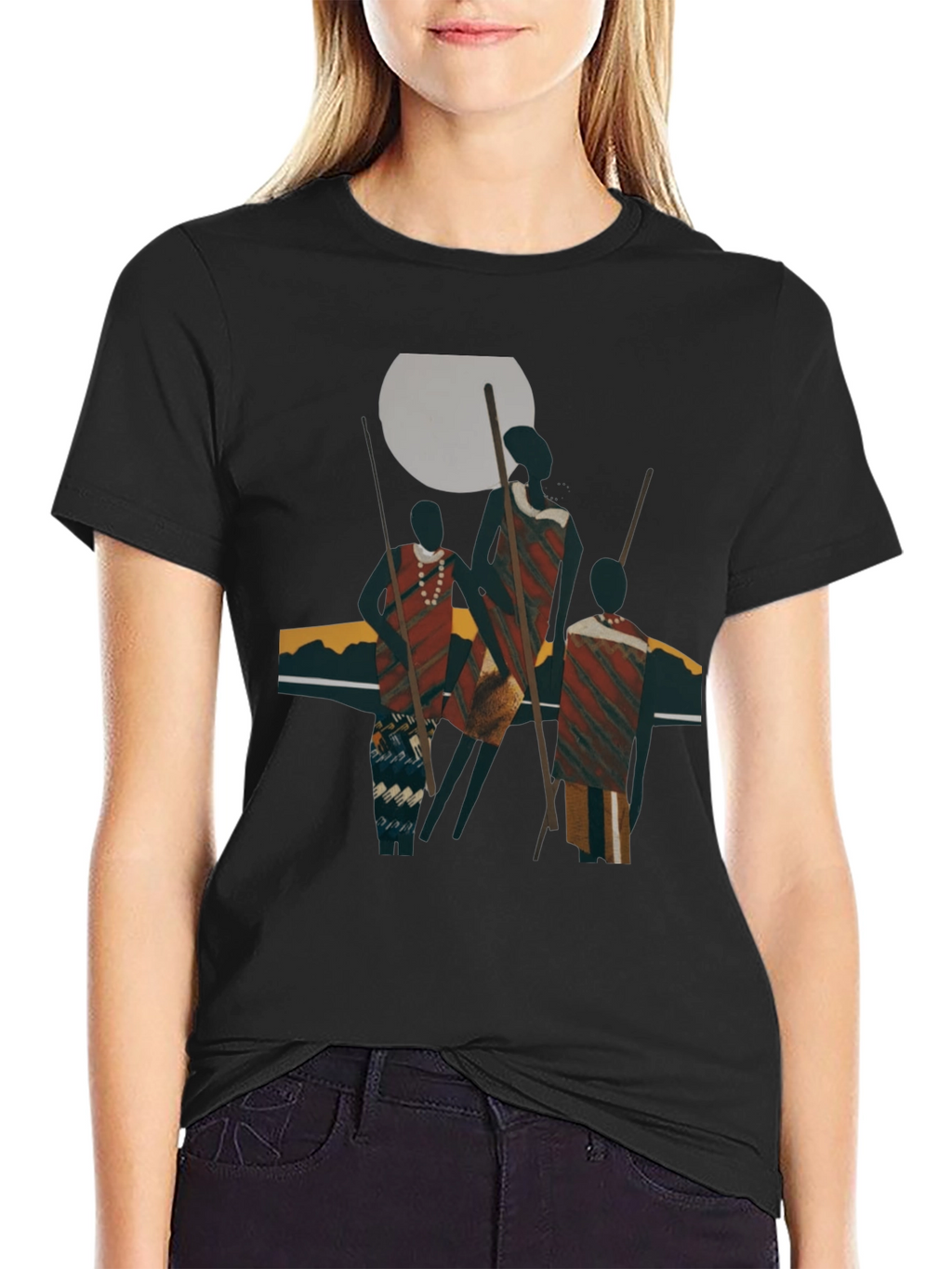 Tribal Art Graphic Black T-Shirt