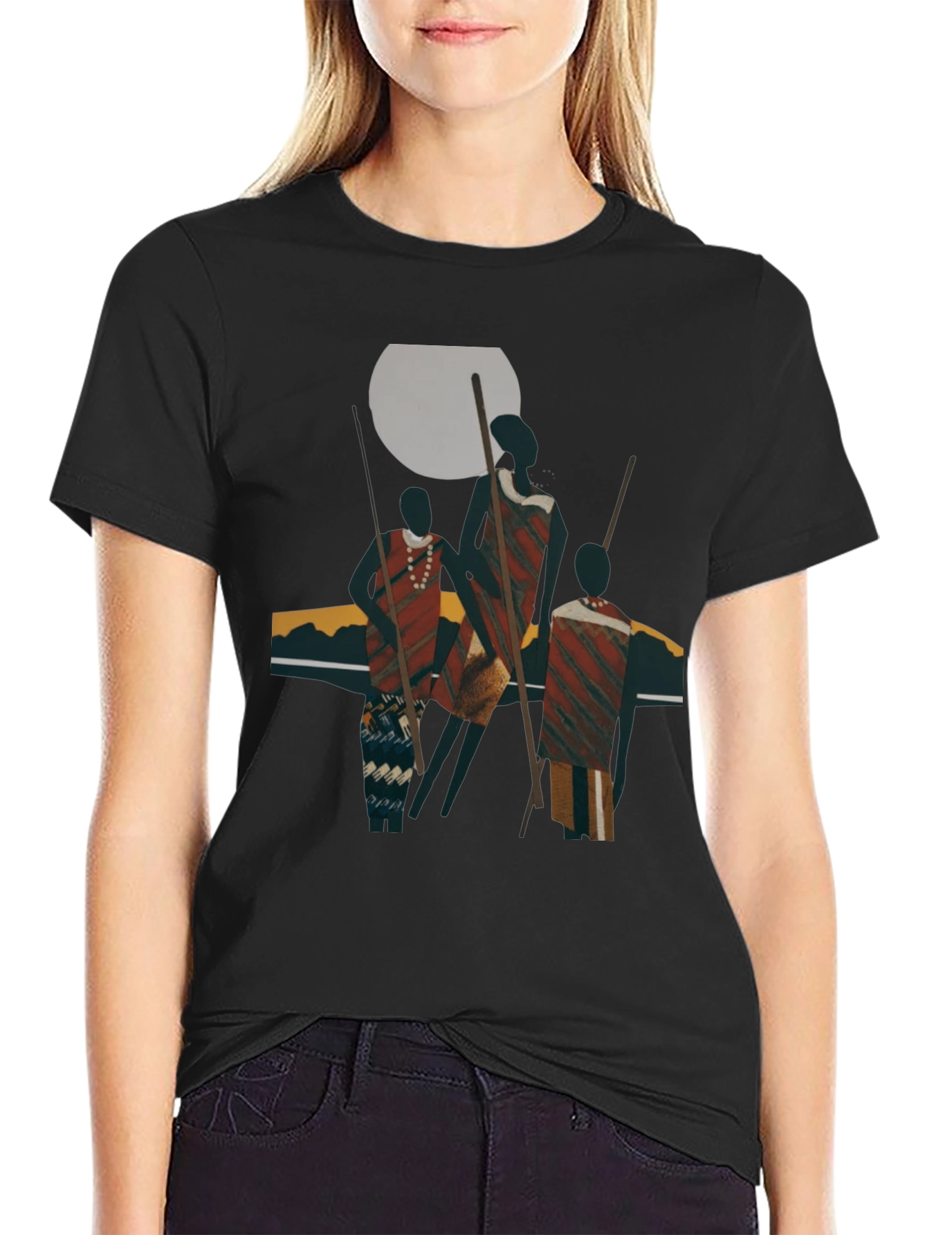 Tribal Art Graphic Black T-Shirt