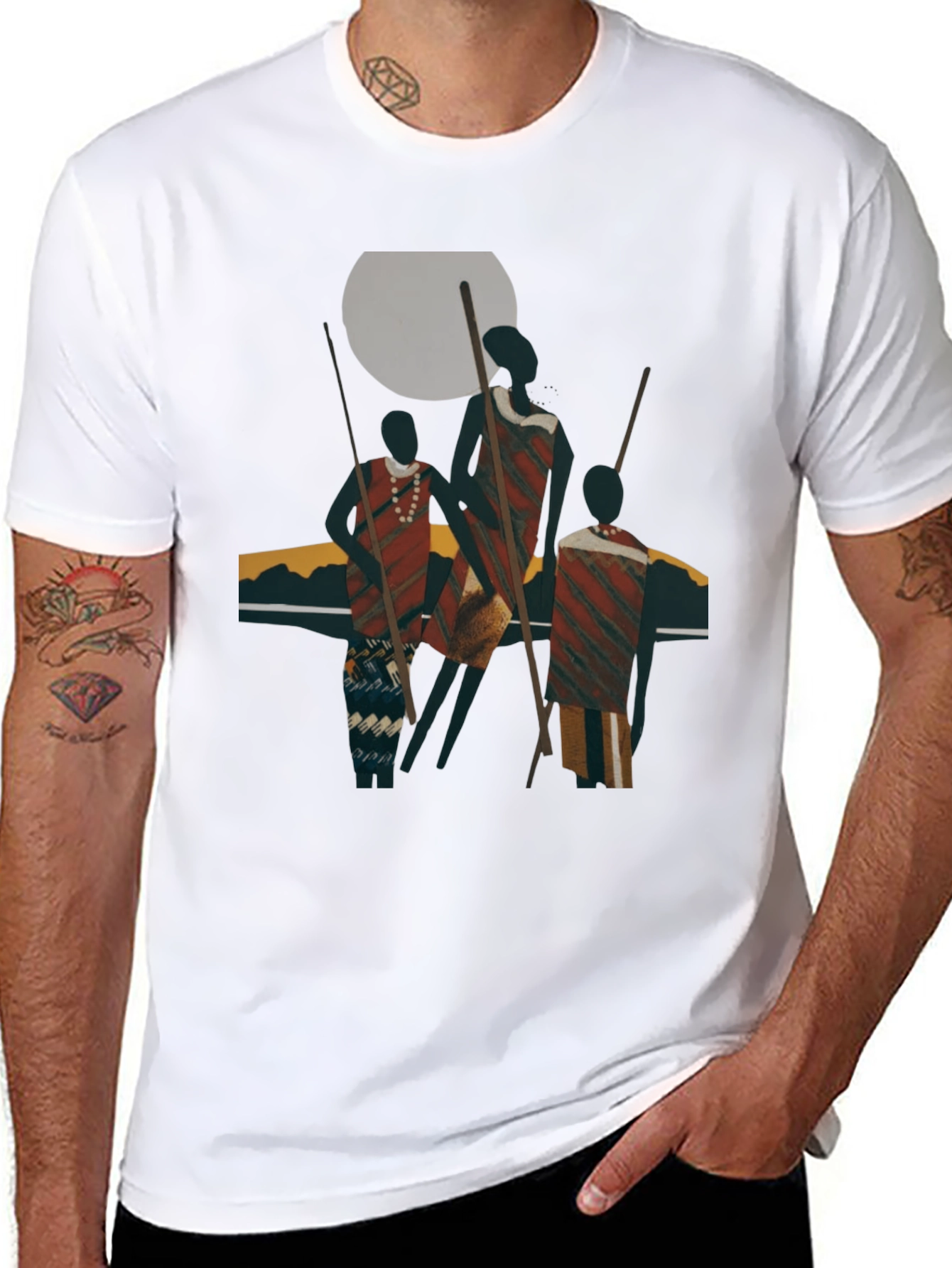 Tribal Art Graphic Black T-Shirt