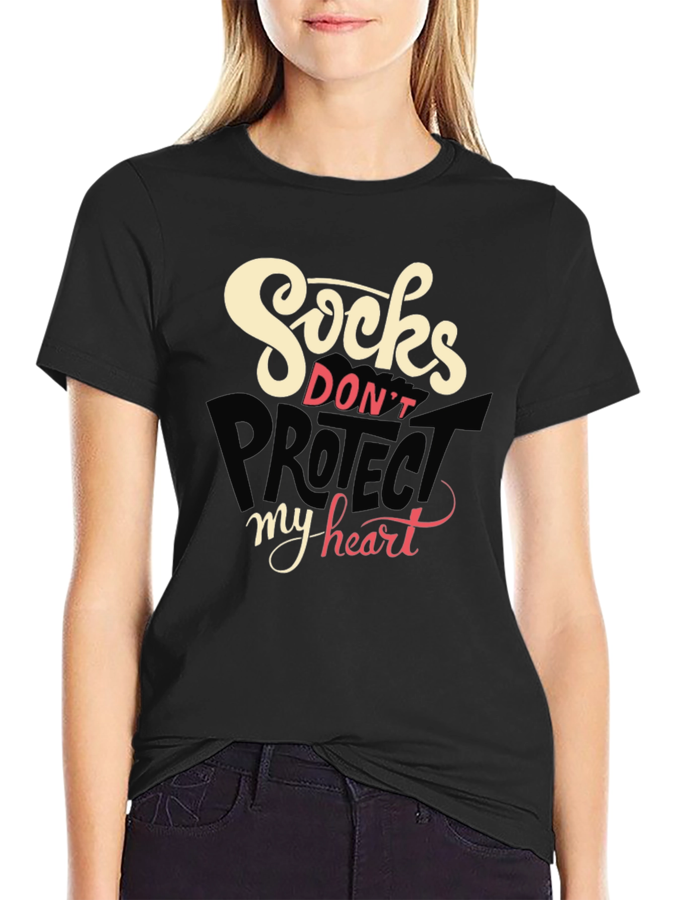 Socks Dont Protect My Heart Graphic T-Shirt