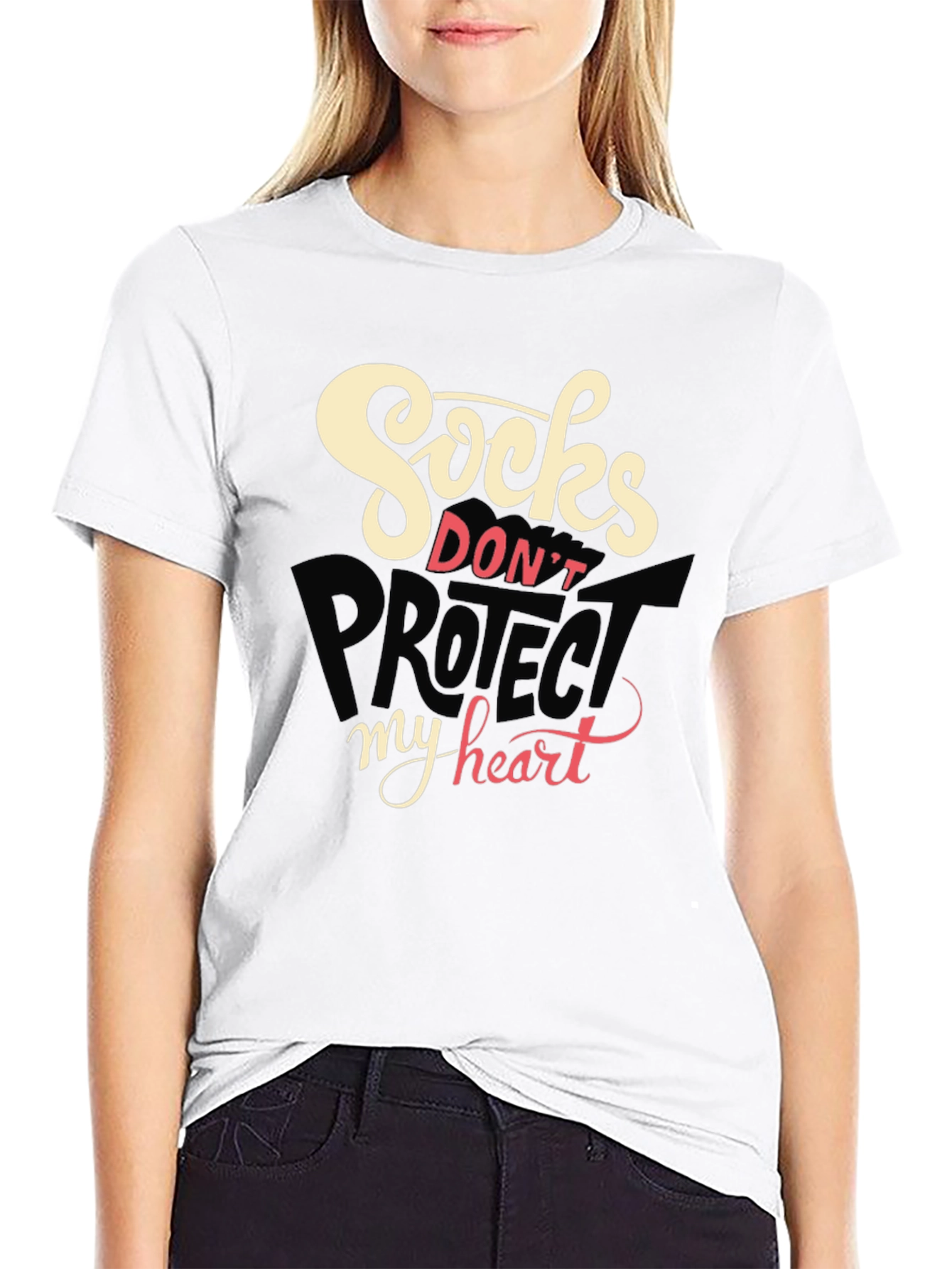 Socks Dont Protect My Heart Graphic T-Shirt