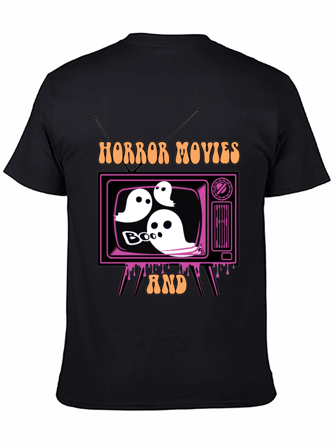 Horror Movies and Boo T-Shirt - Retro Halloween Tee