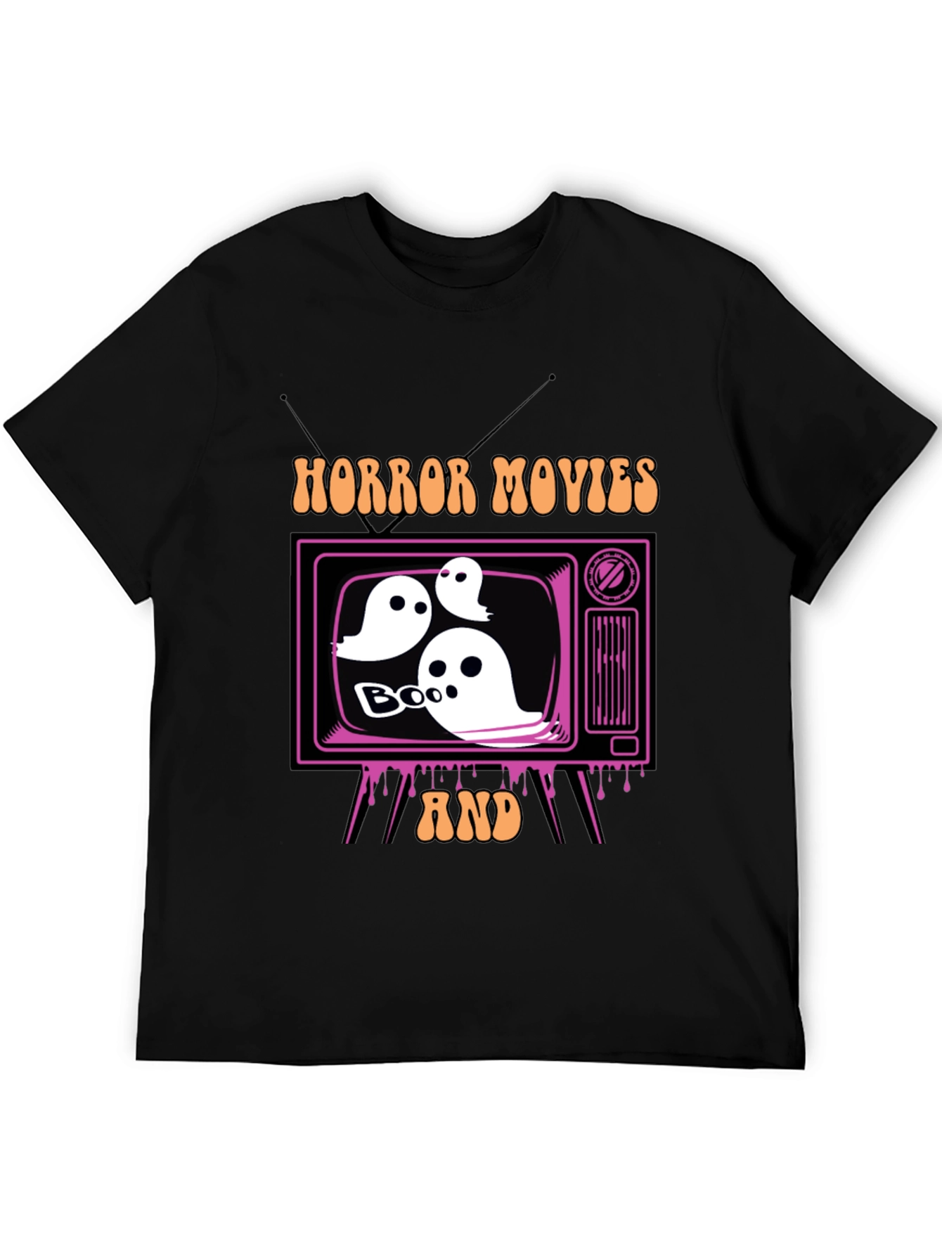 Horror Movies and Boo T-Shirt - Retro Halloween Tee