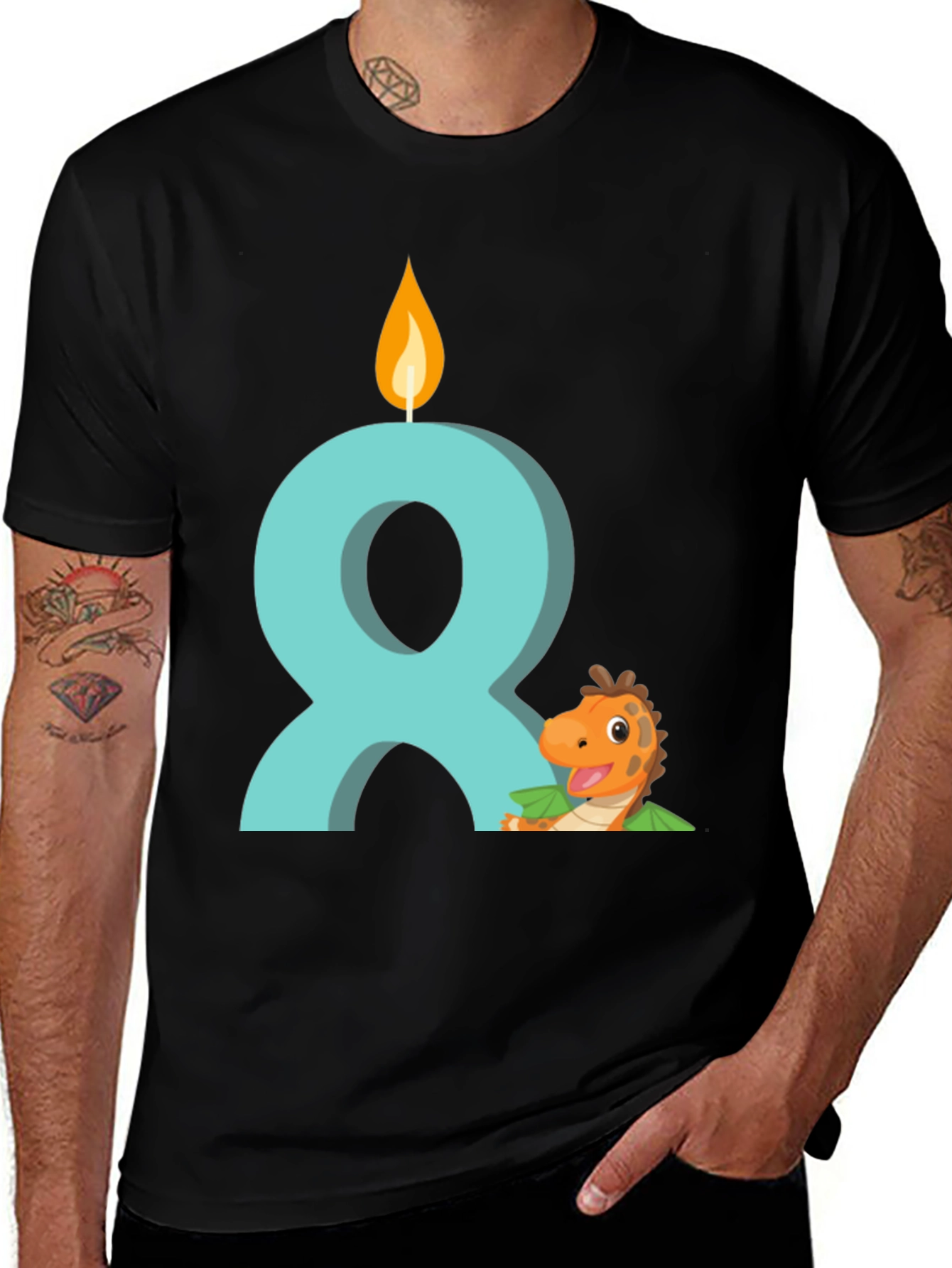 Birthday Dinosaur Number 8 Kids T-Shirt