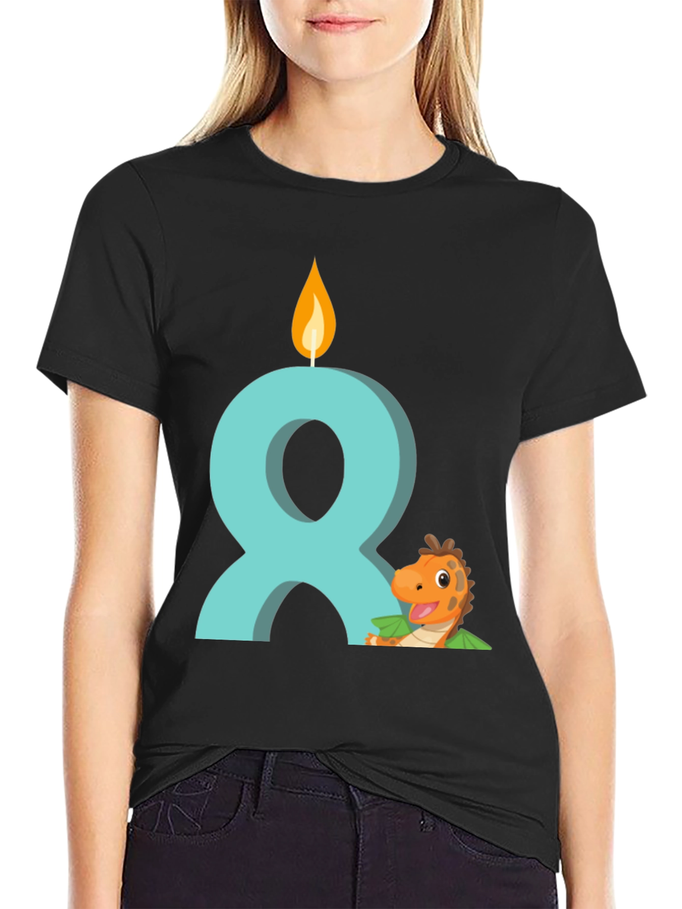 Birthday Dinosaur Number 8 Kids T-Shirt